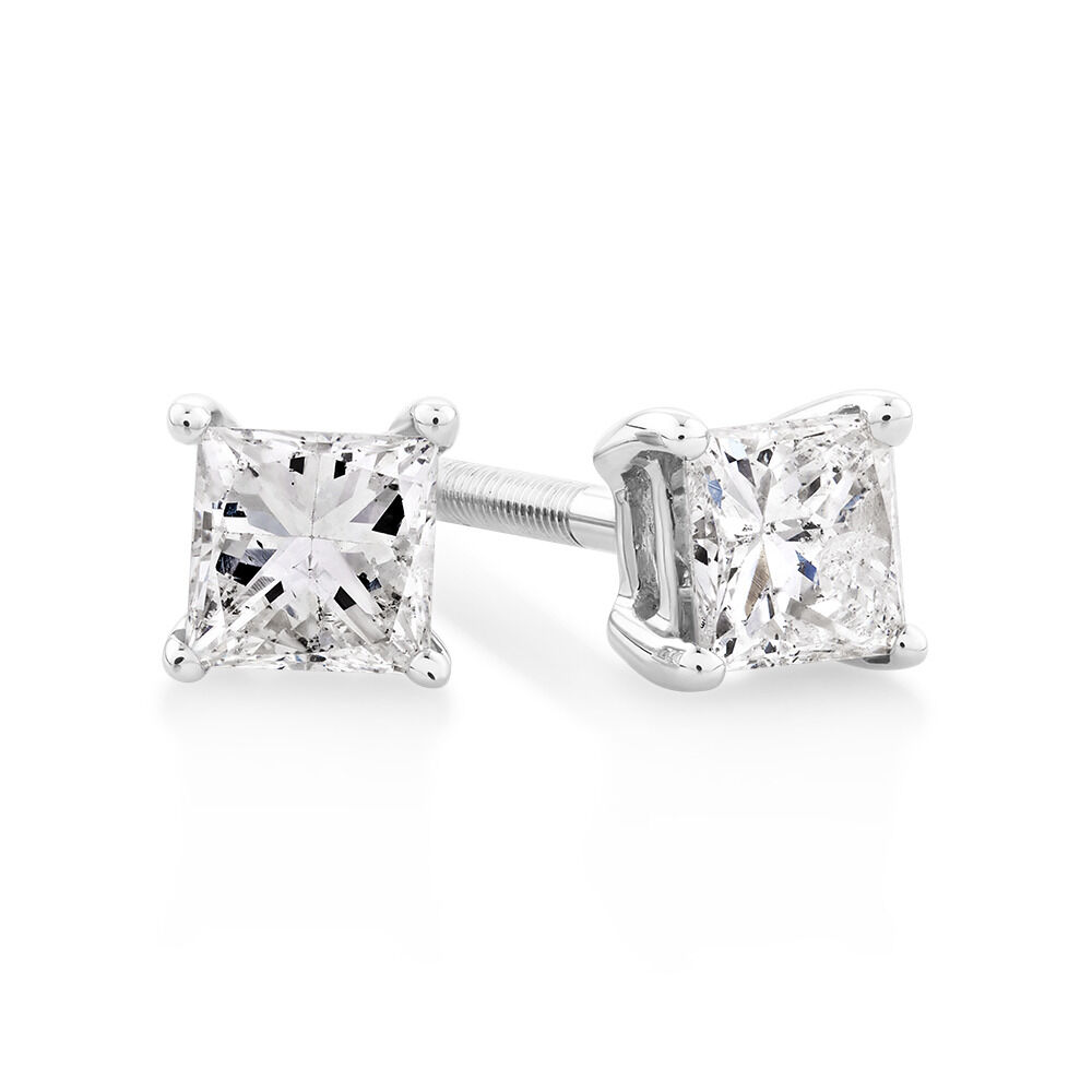 Certified Stud Earrings with 0.46 Carat TW of Diamonds in 14kt White Gold