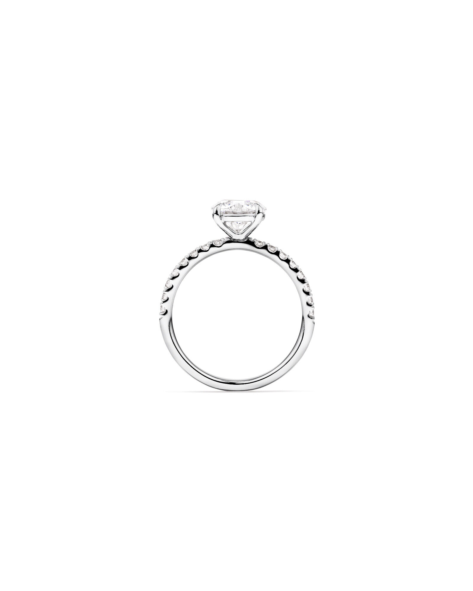 1.81 Carat TW Round Brilliant Lab-Grown Diamond Side Accent Engagement Ring in 14kt White Gold