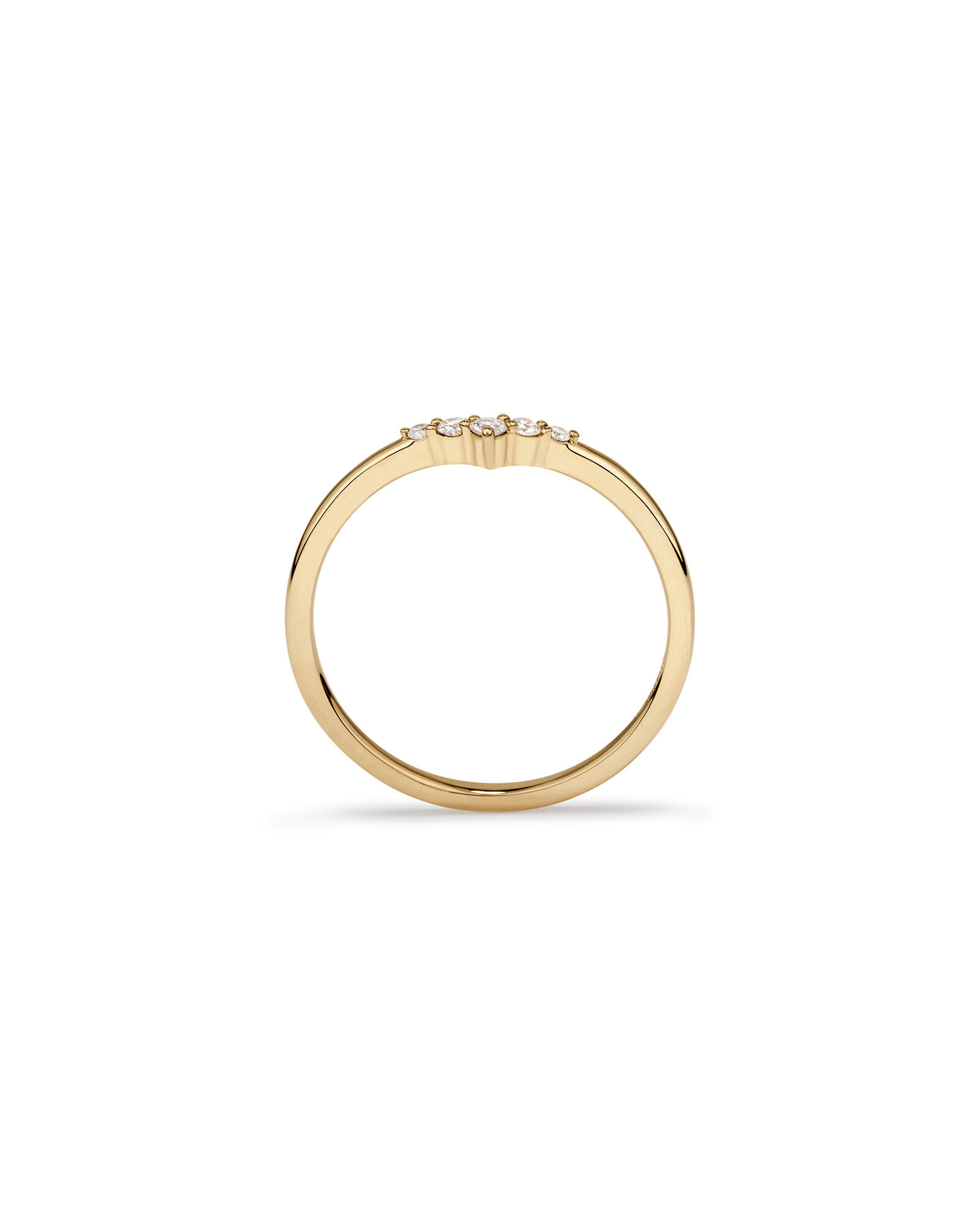 Diamond Chevron Wedding Band in 14kt Yellow Gold