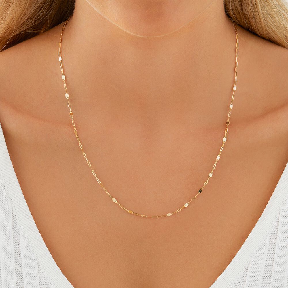 50cm (20") Oval Mirror Cable Chain in 10kt Yellow Gold