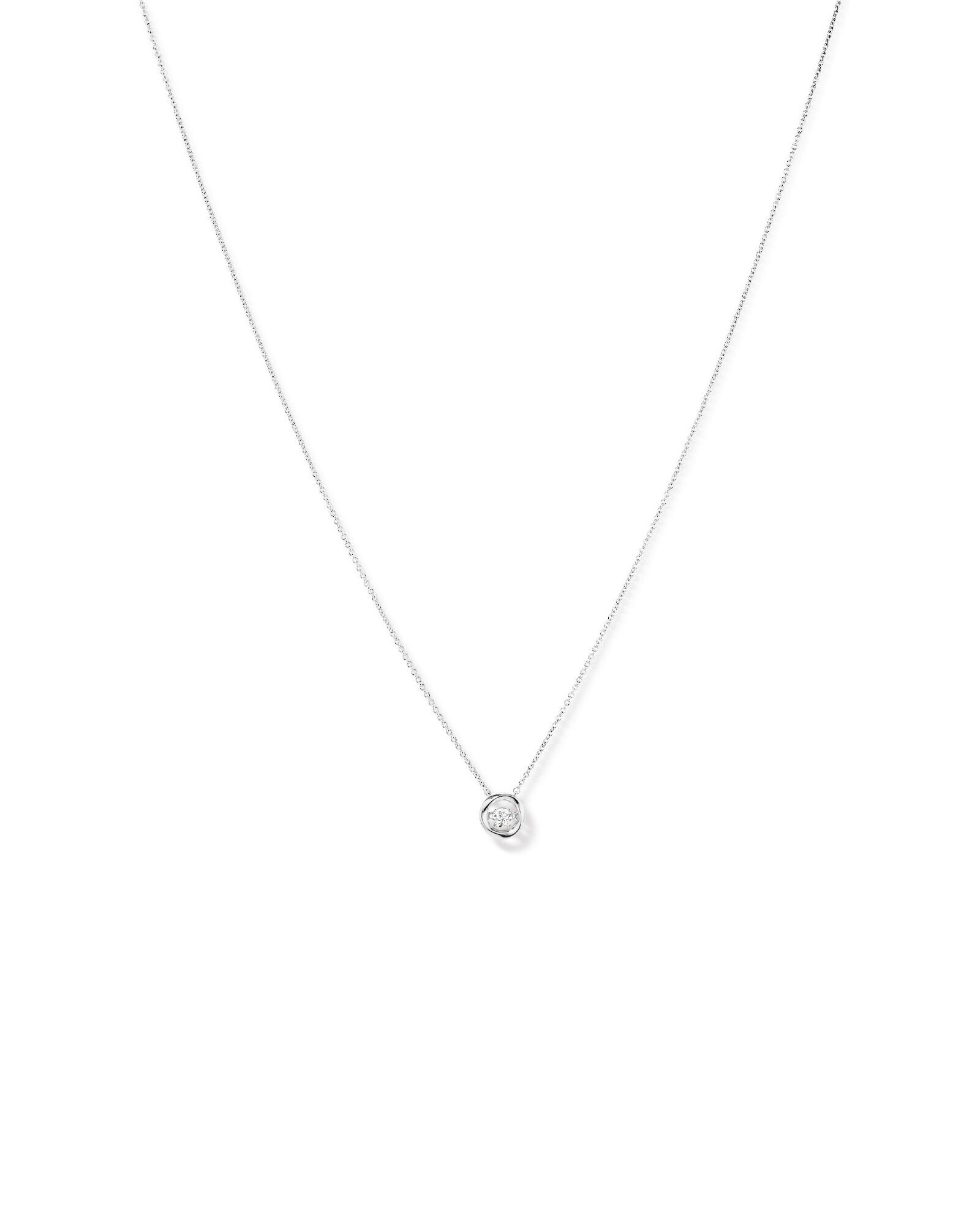 Pendentif rond de laboratoire Lume avec 0,10 carat TW de diamants cultiv&eacute;s en laboratoire en argent sterling
