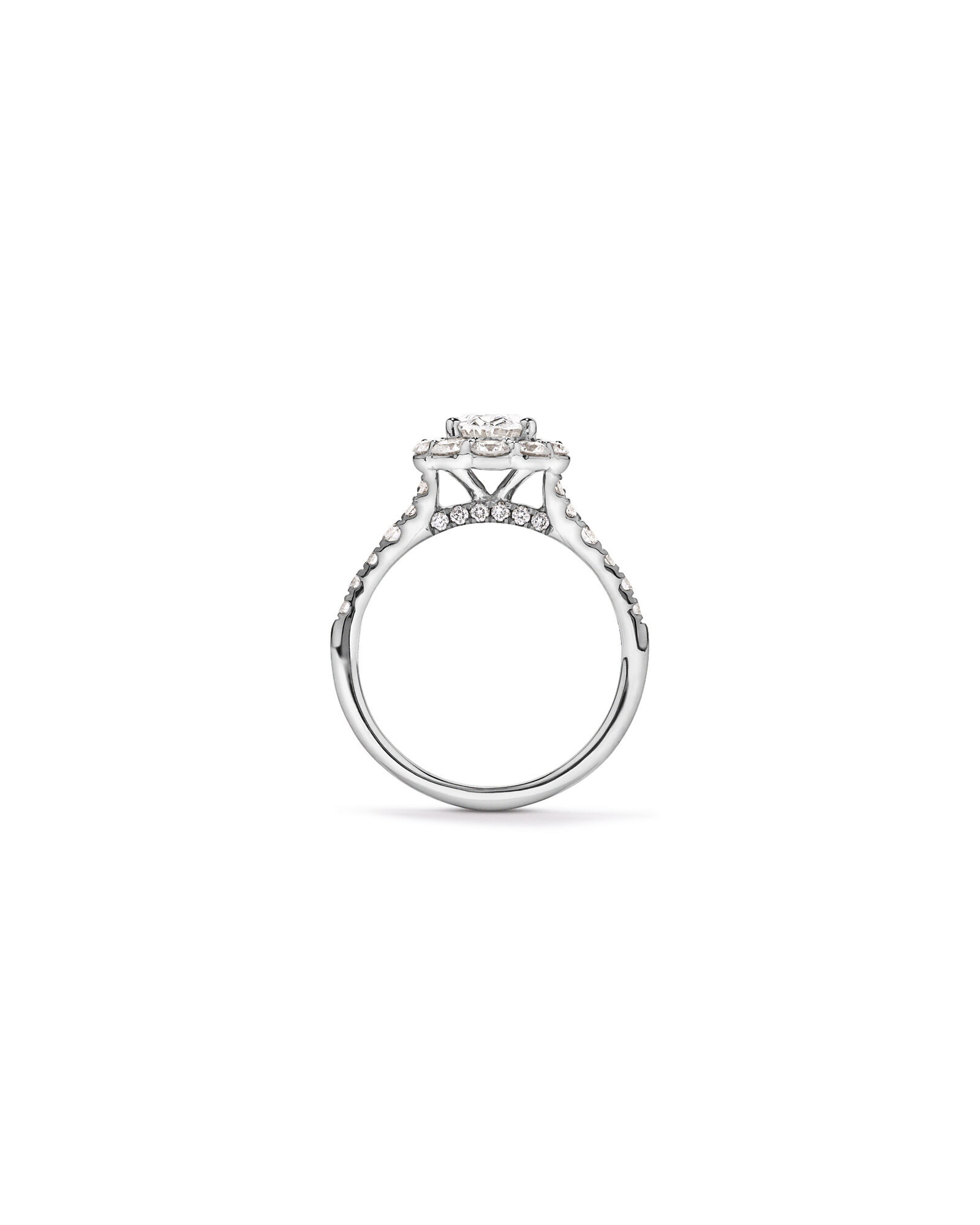 2.15 Carat TW Oval Halo Laboratory-Grown Diamond Ring in 14kt White Gold