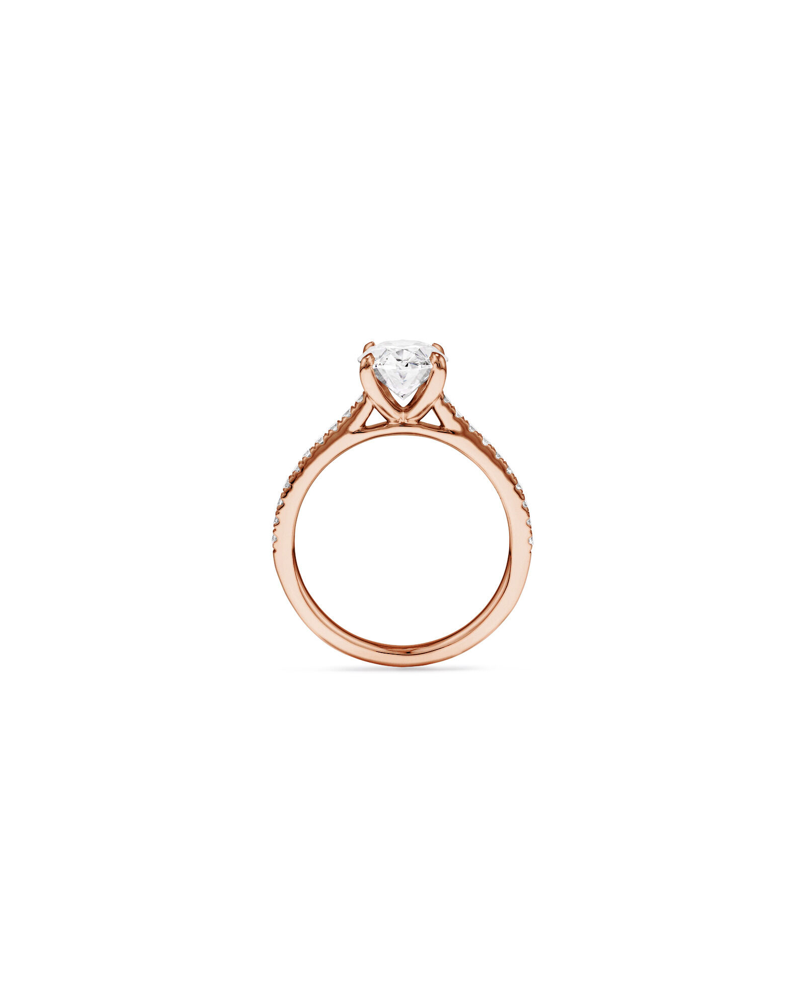 2.20 Carat TW Oval Cut Laboratory-Grown Diamond Engagement Ring in 14kt Rose Gold