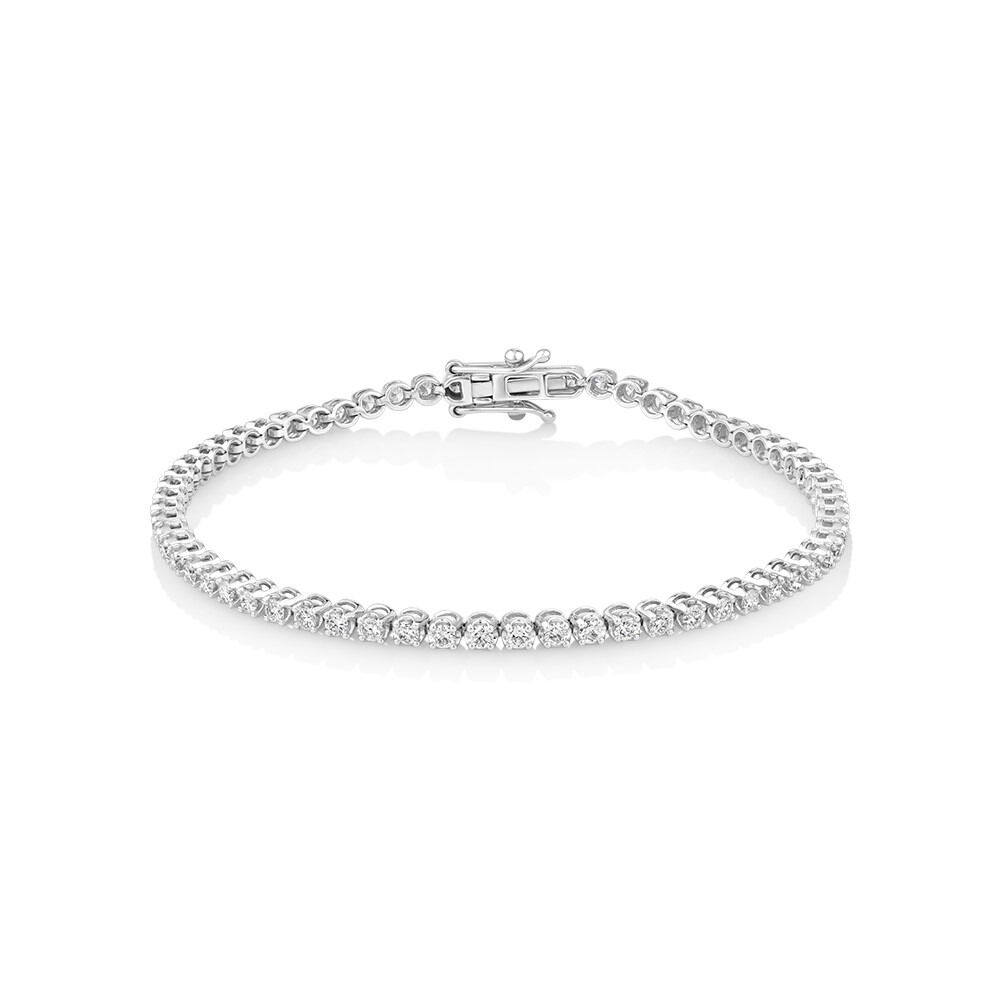 1.80 Carat TW Laboratory-Grown Diamond Tennis Bracelet set in 10kt White Gold