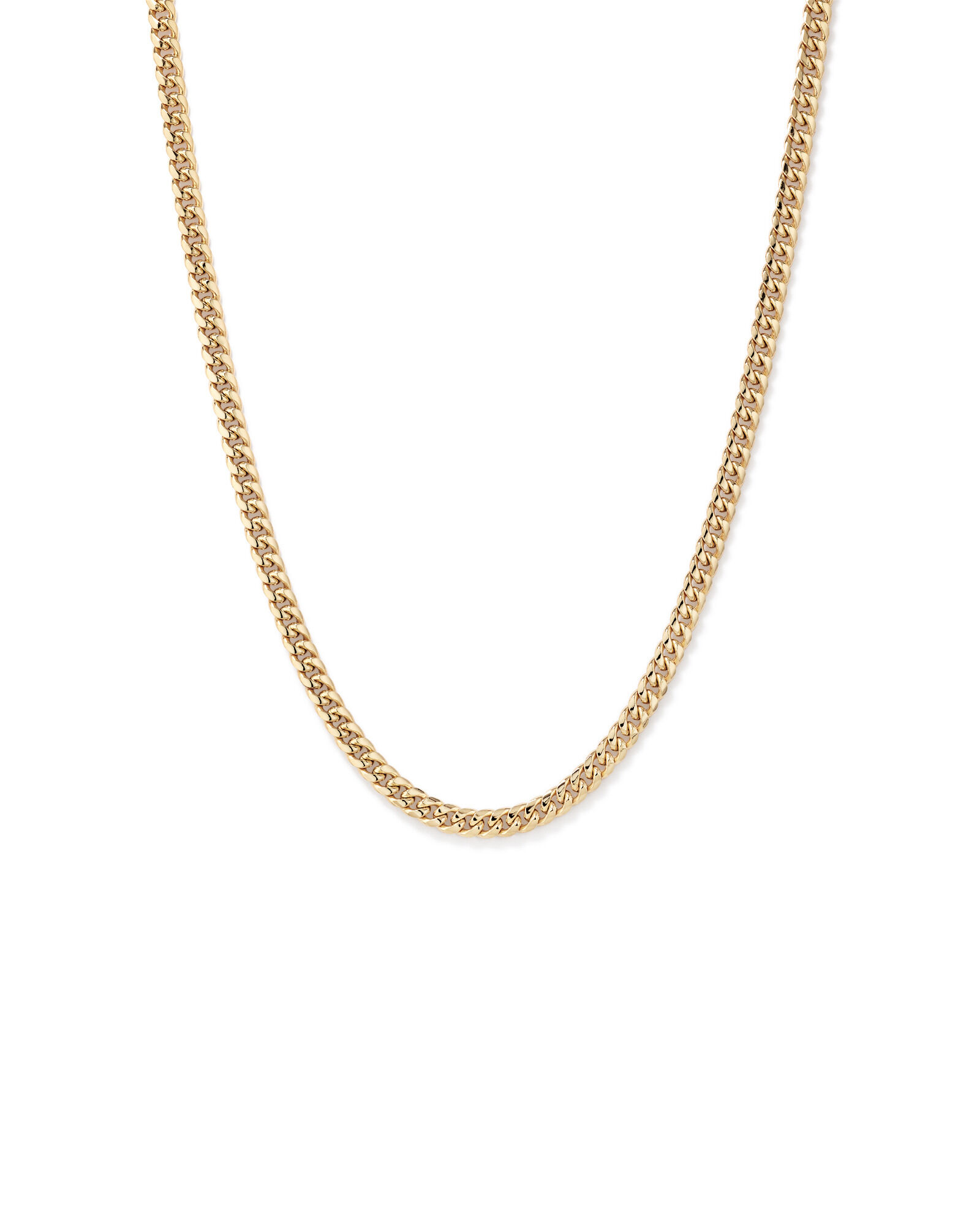 50cm (20") 6.15mm Width Semi Solid Miami Curb Chain in 10kt Yellow Gold