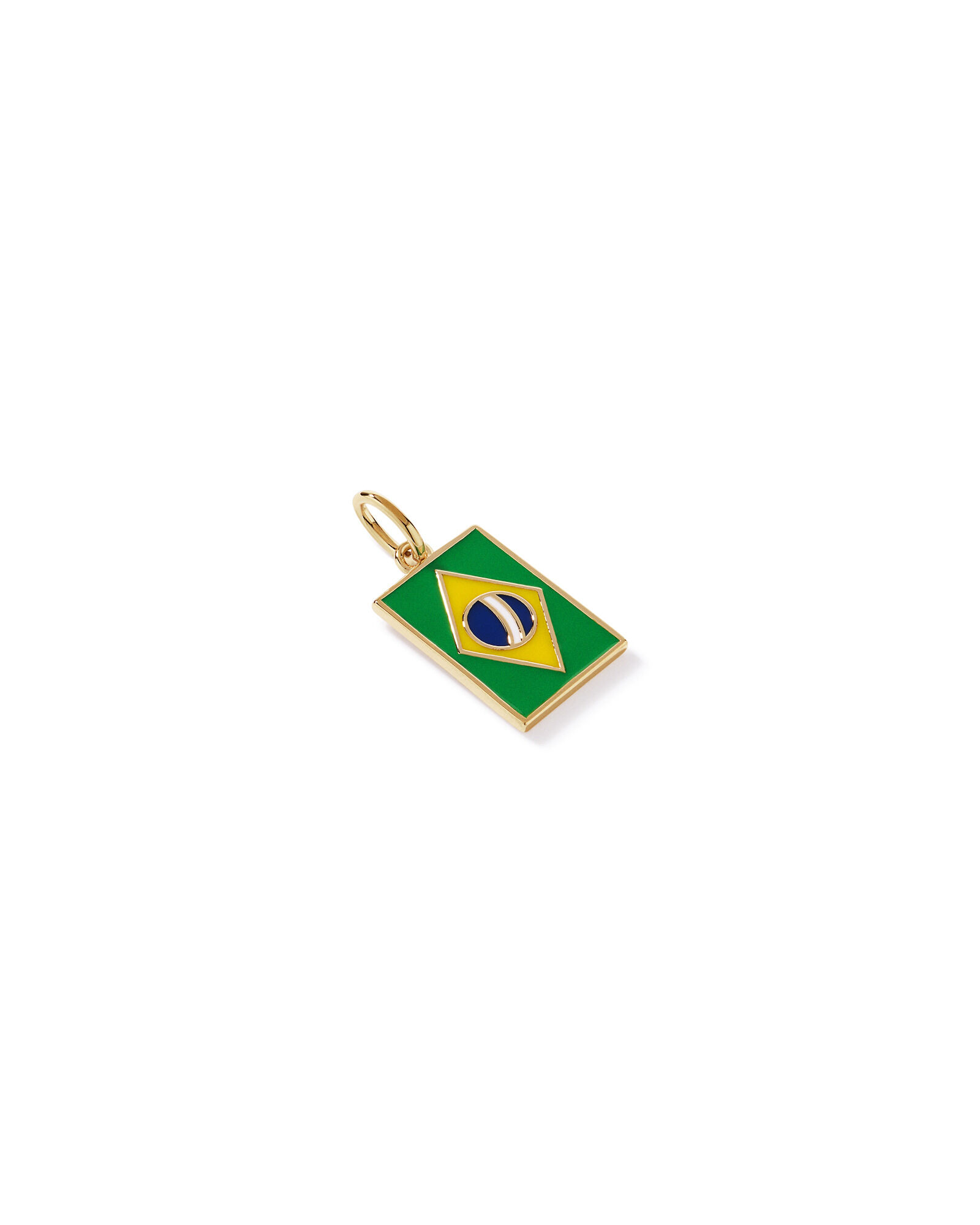 Pendentif du drapeau du Br&eacute;sil en 18Kt Vermeil