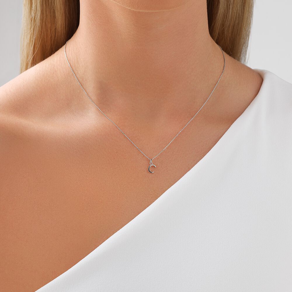 "C" Initial Pendant in Sterling Silver