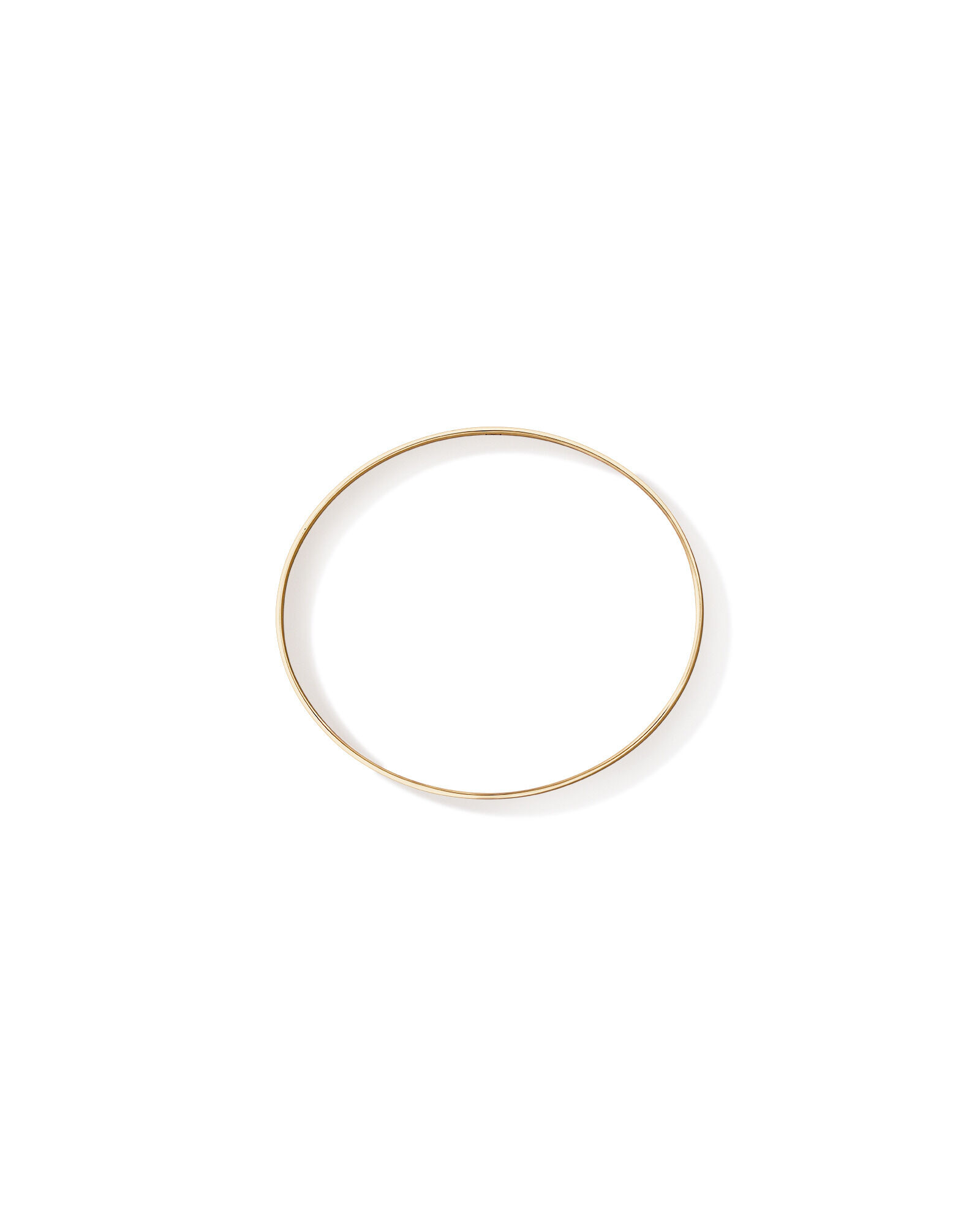 65mm (2.5") 7.7mm Width Solid Oval Bangle in 10kt Yellow Gold