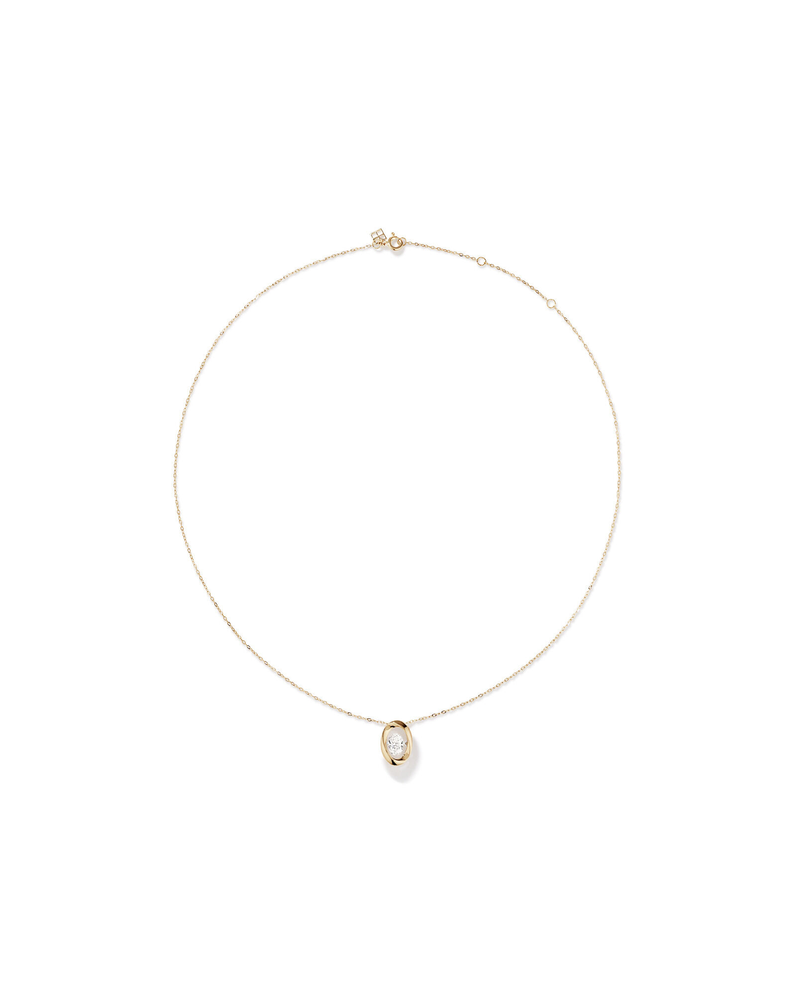 Lume Lab Oval Pendant with 0.50 Carat TW of Laboratory-Grown  Diamond in 10kt White Gold