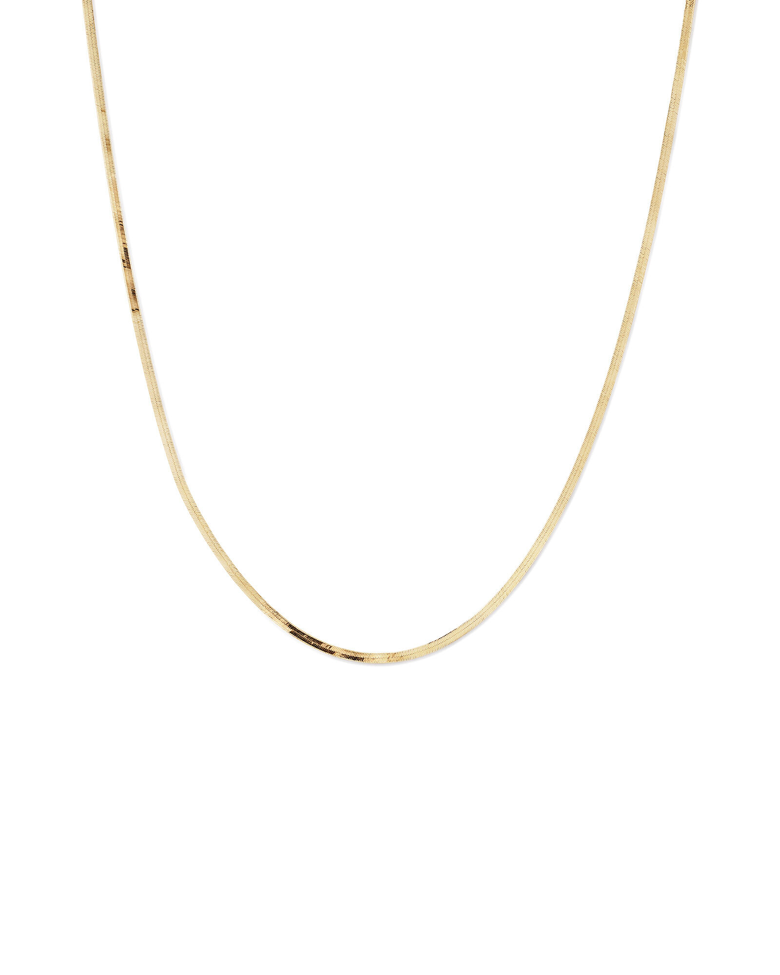 45cm (18&rdquo;) 2mm-2.5mm Width Herringbone Chain in 10kt Yellow Gold
