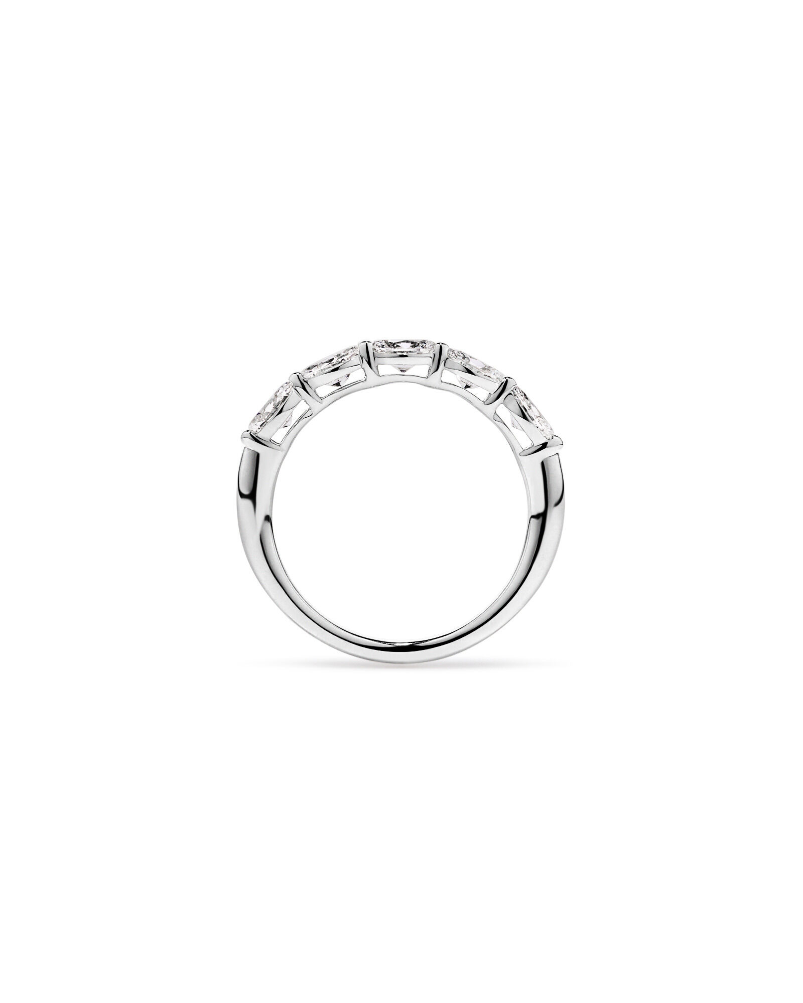 1.25 Carat TW East-West Oval Laboratory-Grown Diamond Wedding Ring in 14kt White Gold