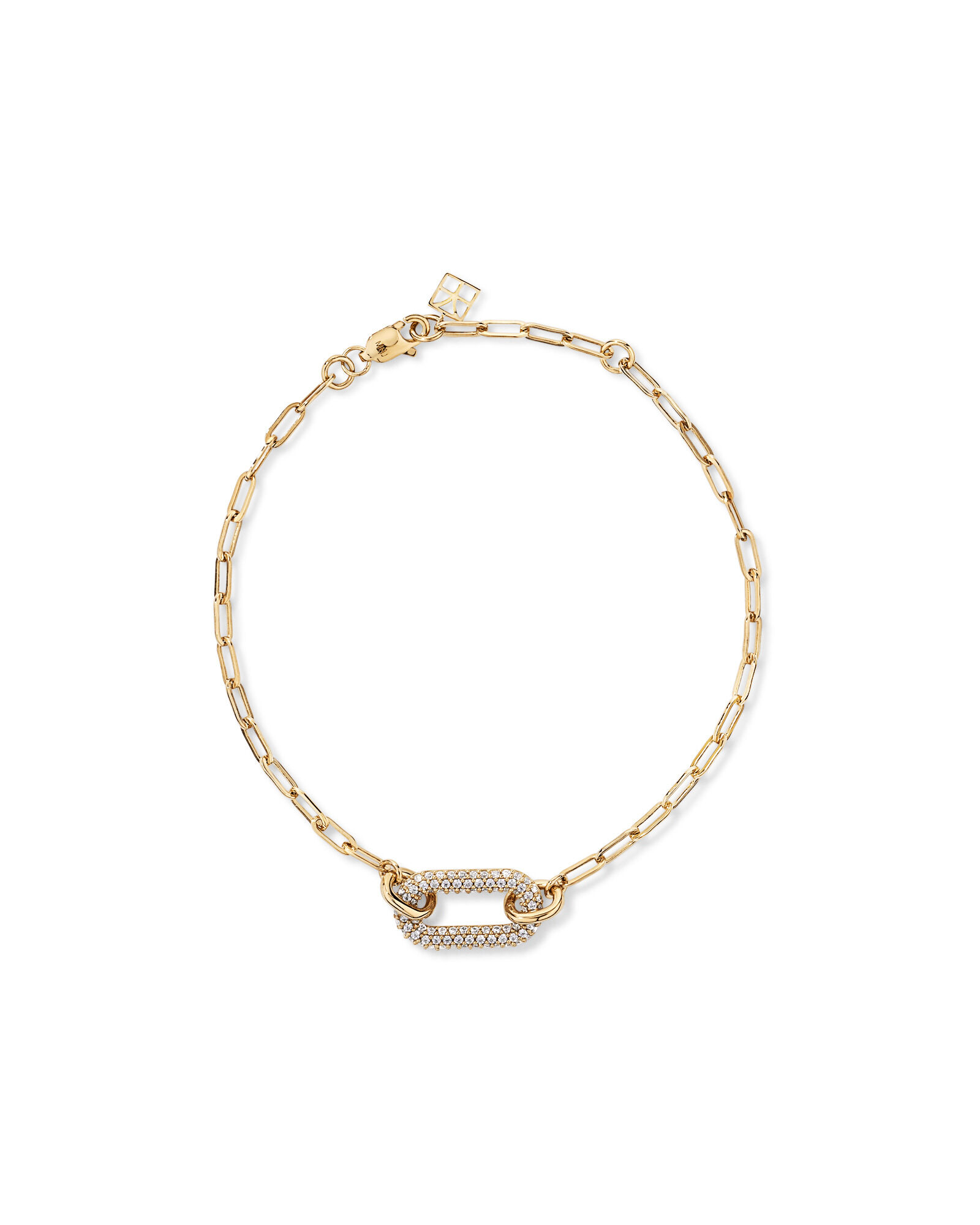 Luxe Links Bracelet with Cubic Zirconia in 18kt Vermeil