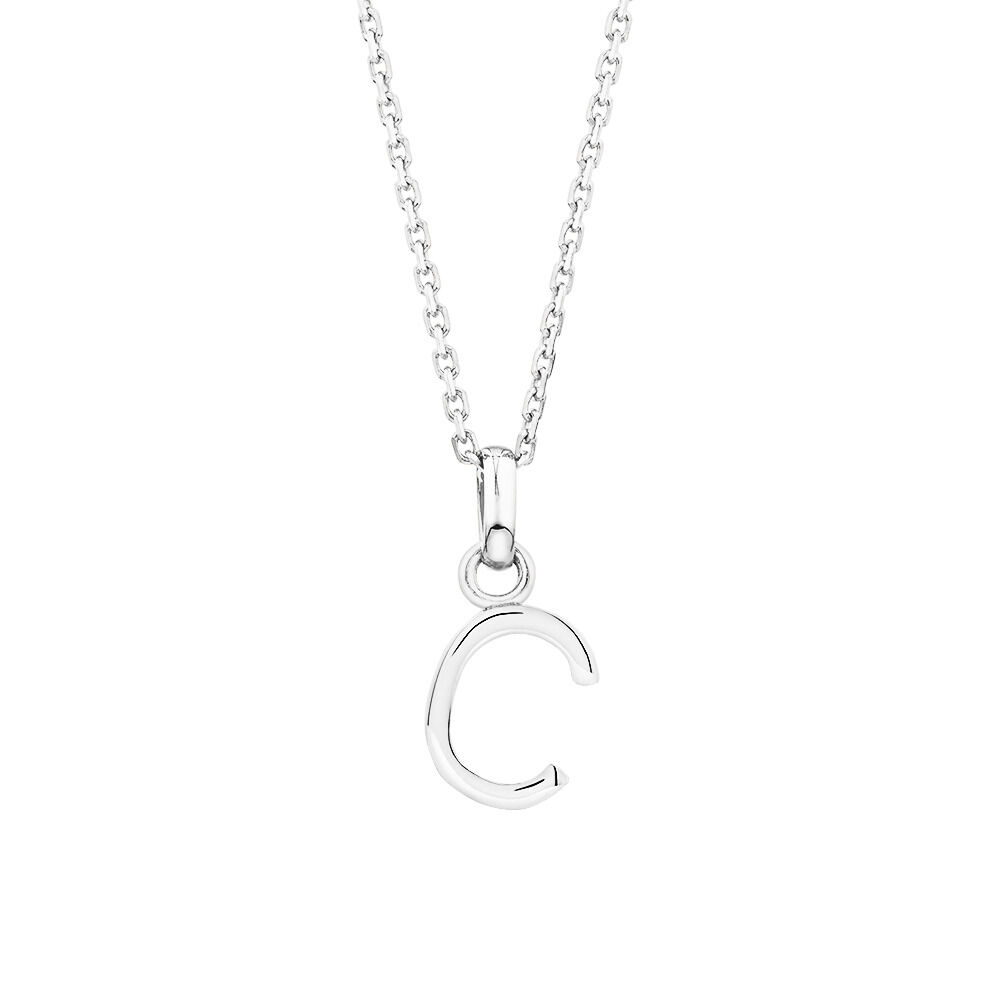 "C" Initial Pendant in Sterling Silver