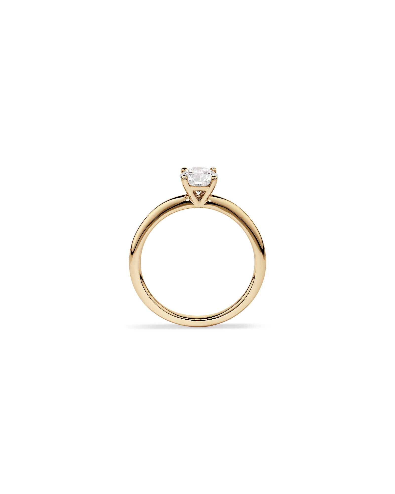 0.70 Carat TW Round Brilliant Laboratory-Grown Diamond Solitaire Engagement Ring in 14kt Yellow Gold