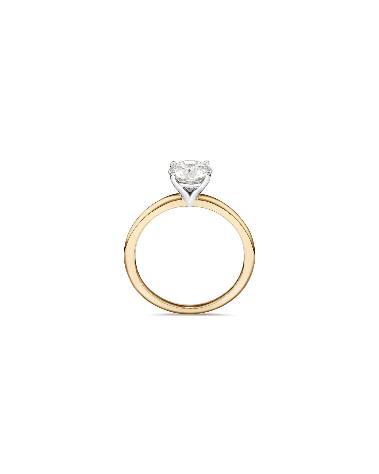 1.25 Carat TW Round Brilliant Laboratory-Grown Diamond Solitaire Engagement Ring in 14kt Yellow and White Gold