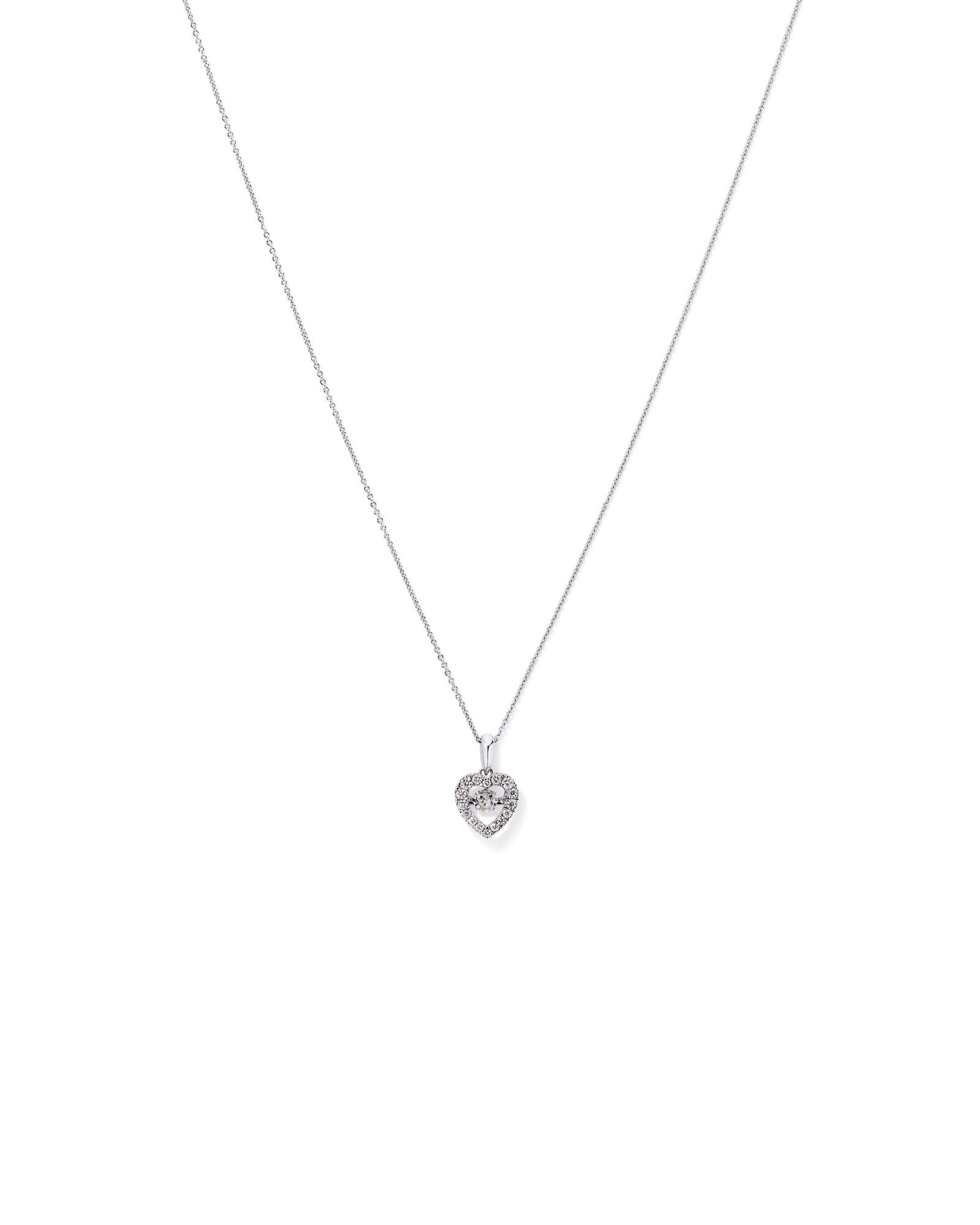 Lume Lab Heart Pendant with 0.37 Carat TW of Laboratory-Grown Diamonds in Sterling Silver