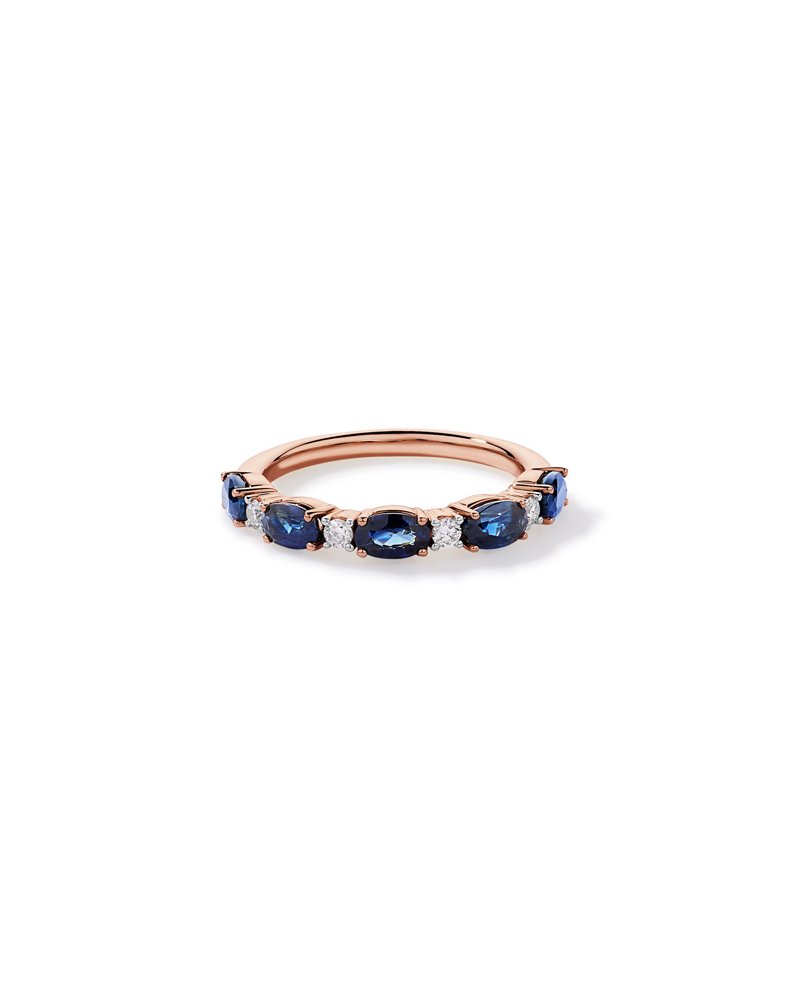 Bague alternative en diamant TW en saphir australien et 0,12 carat en or rose 10 carats