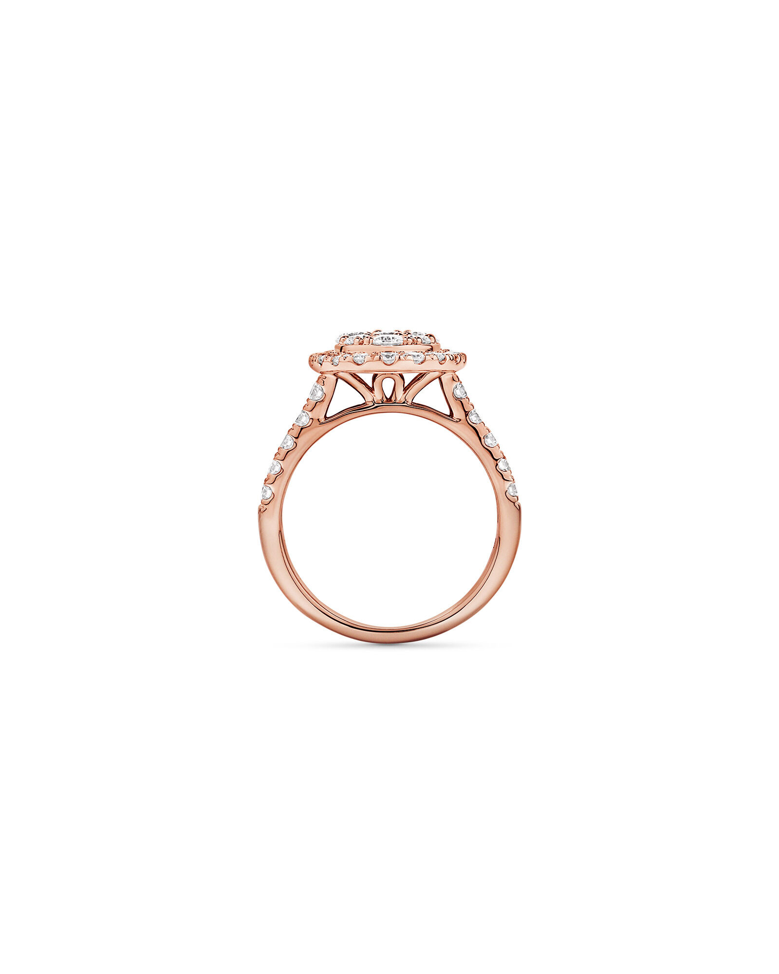 2.00TW Round Brilliant Laboratory-Grown Diamond Cluster Ring in 10kt Rose Gold