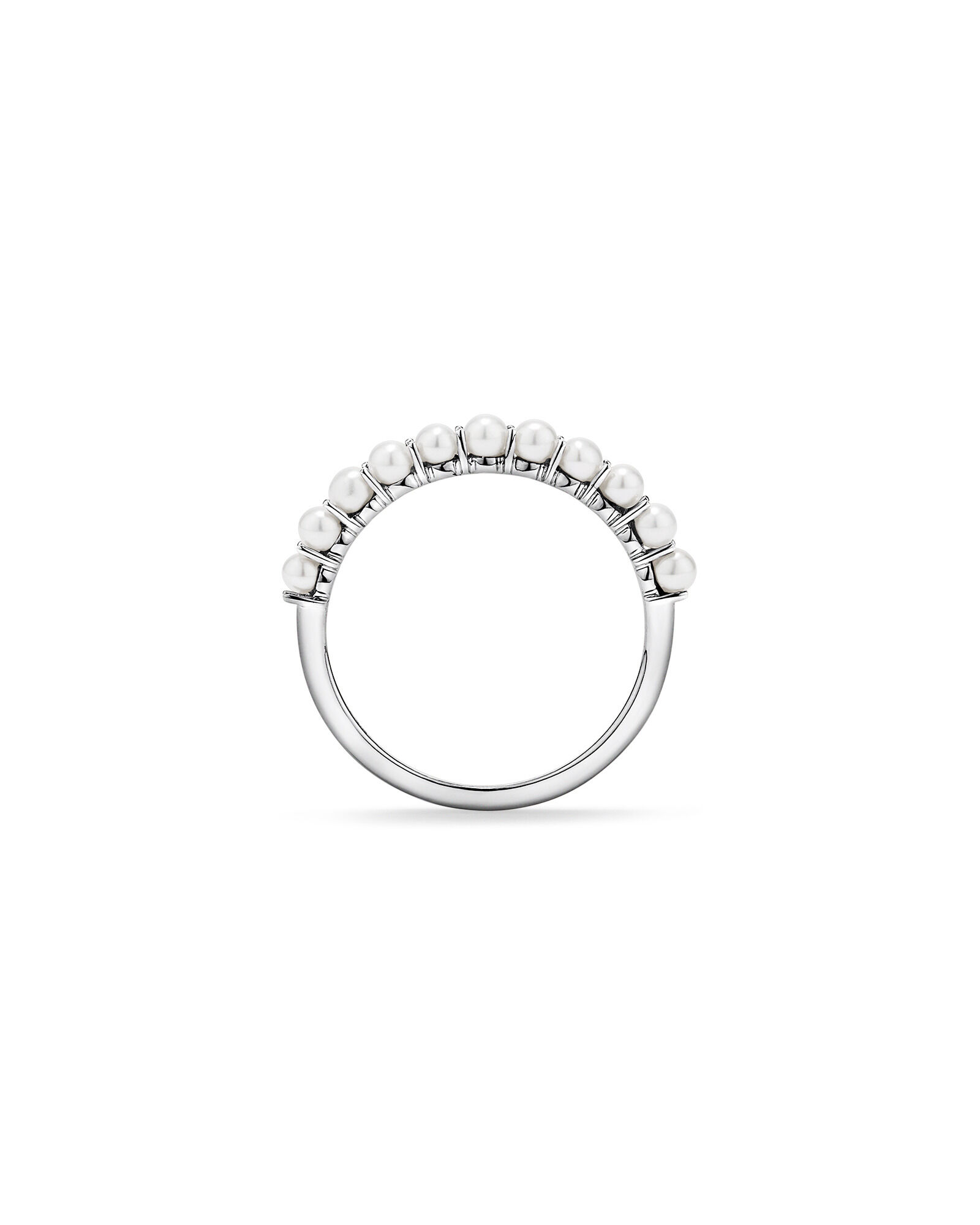 Anneau en perle d&rsquo;eau douce cultiv&eacute;e en or blanc 10 carats
