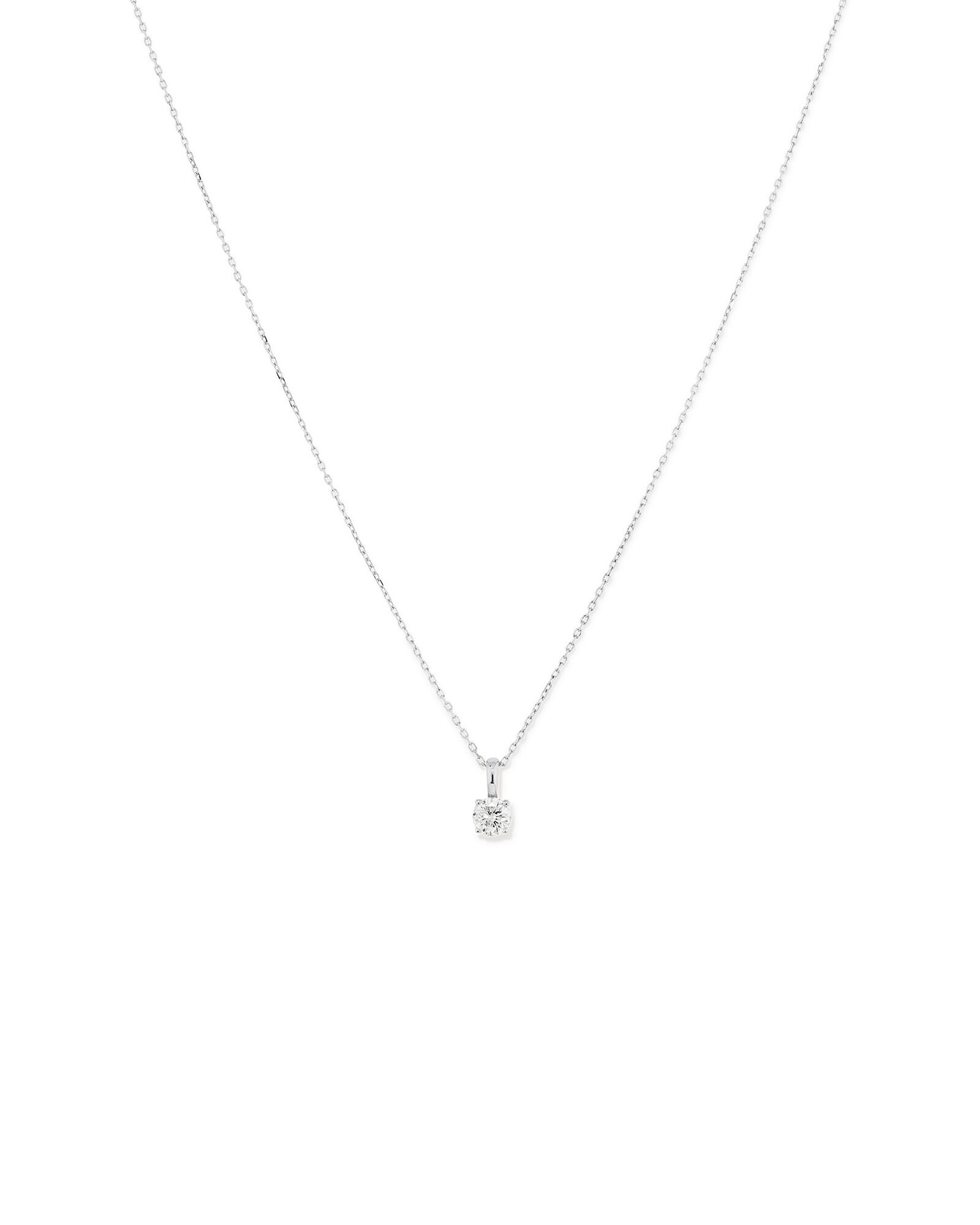 0.25 Carat TW Diamond Solitaire Pendant in 18kt White Gold