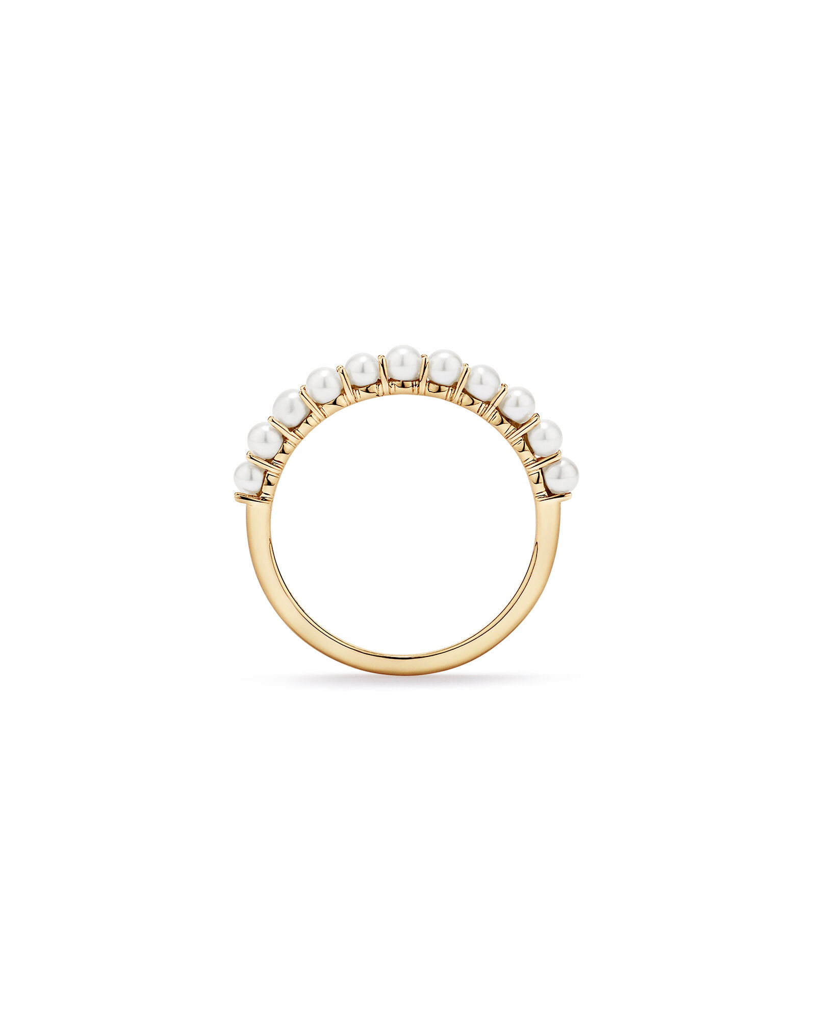 Cultured Freshwater Pearl Band Ring in 10kt Gold