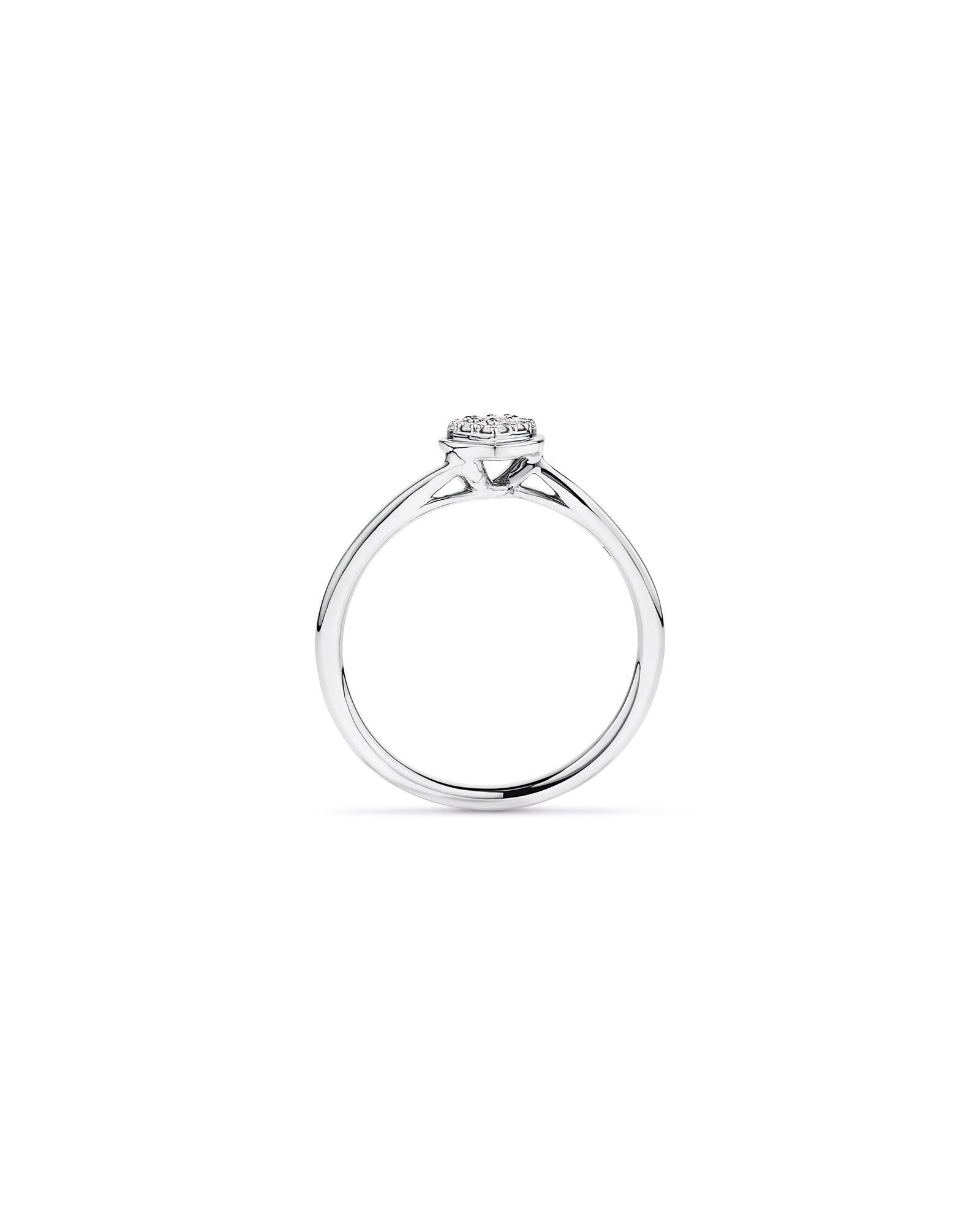 0.15 TW Diamond Pear-Shaped Promise Ring in Sterling Silver