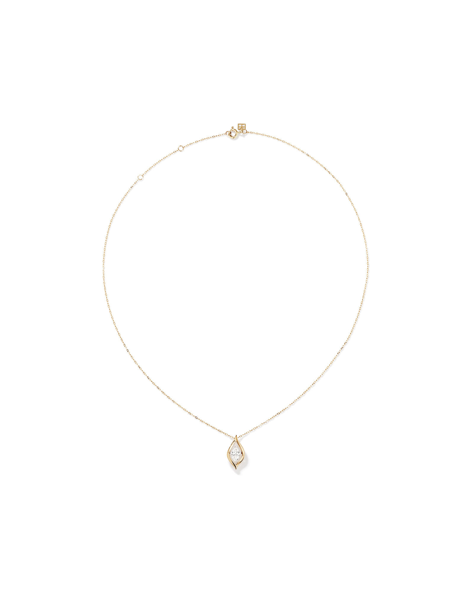 Lume Lab Marquise Pendant with 0.50 Carat TW of Laboratory-Grown Diamond in 10kt Yellow Gold