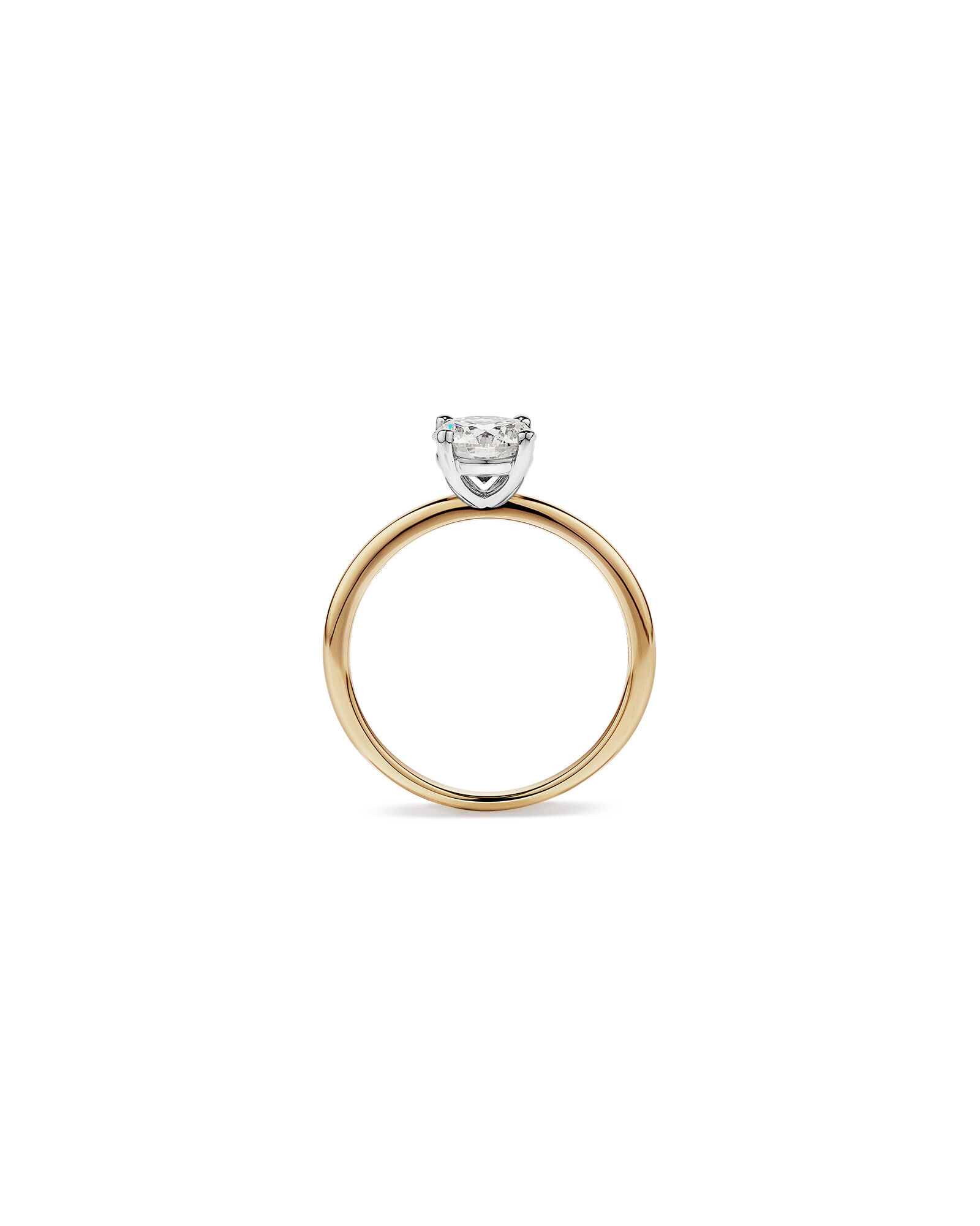 1.00 Carat TW Round Brilliant Canadian Diamond Solitaire in 18kt Yellow & White Gold
