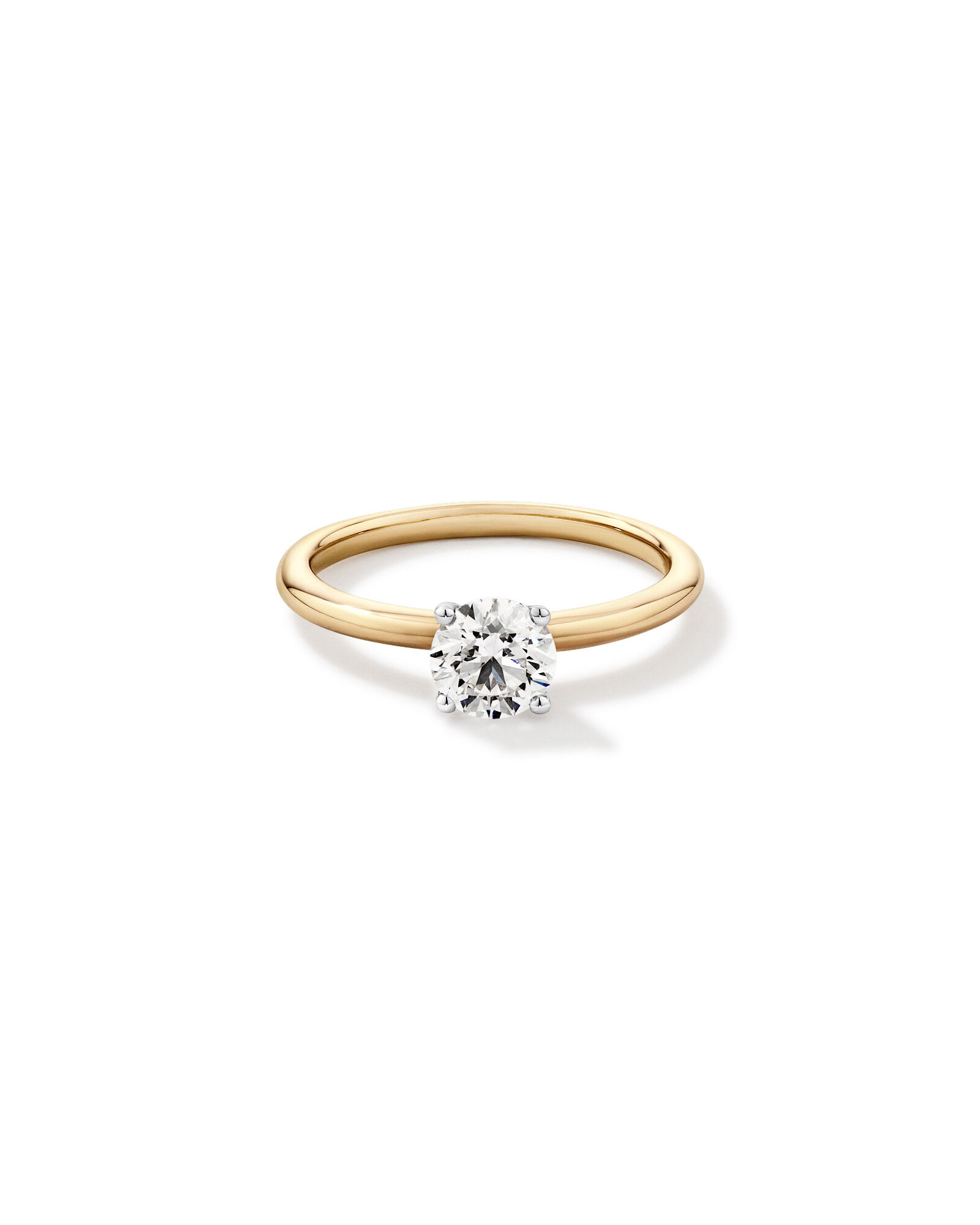 0.70 Carat TW Round Brilliant Laboratory-Grown Diamond Solitaire Engagement Ring in 14kt Yellow and White Gold