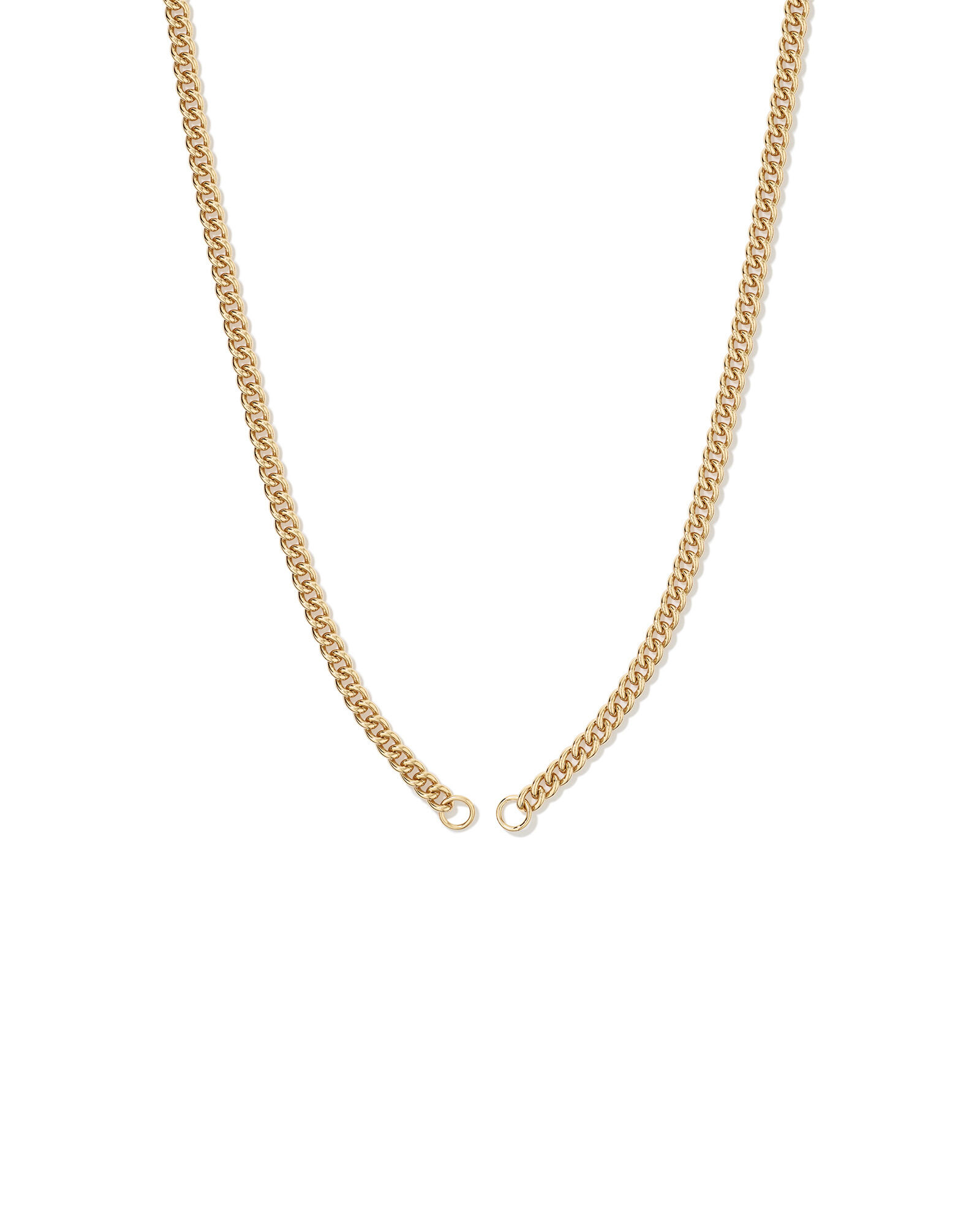 Round Curb Pendant Bar Chain in 18kt Gold Vermeil
