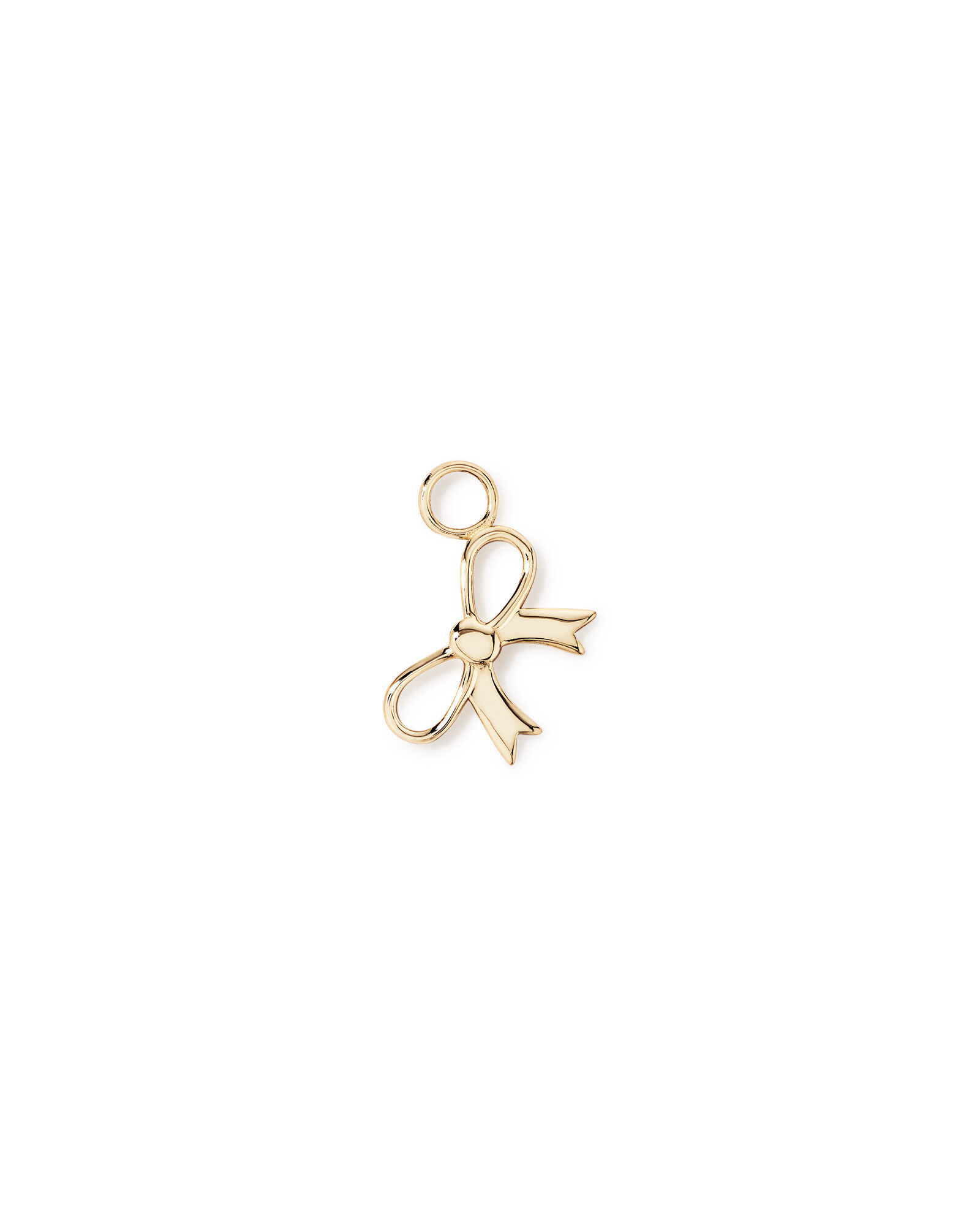 Bow Single Earring Charm in 10kt Yellow Gold