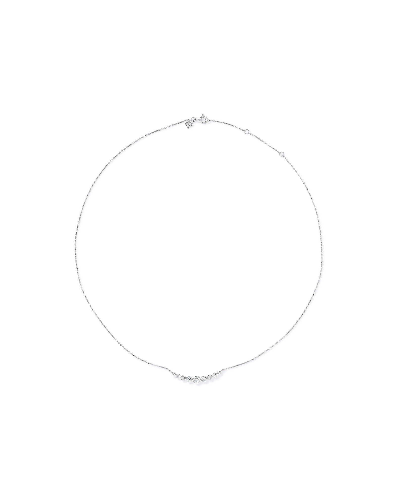 1.00TW Lab Diamond Graduated Necklace in Silver