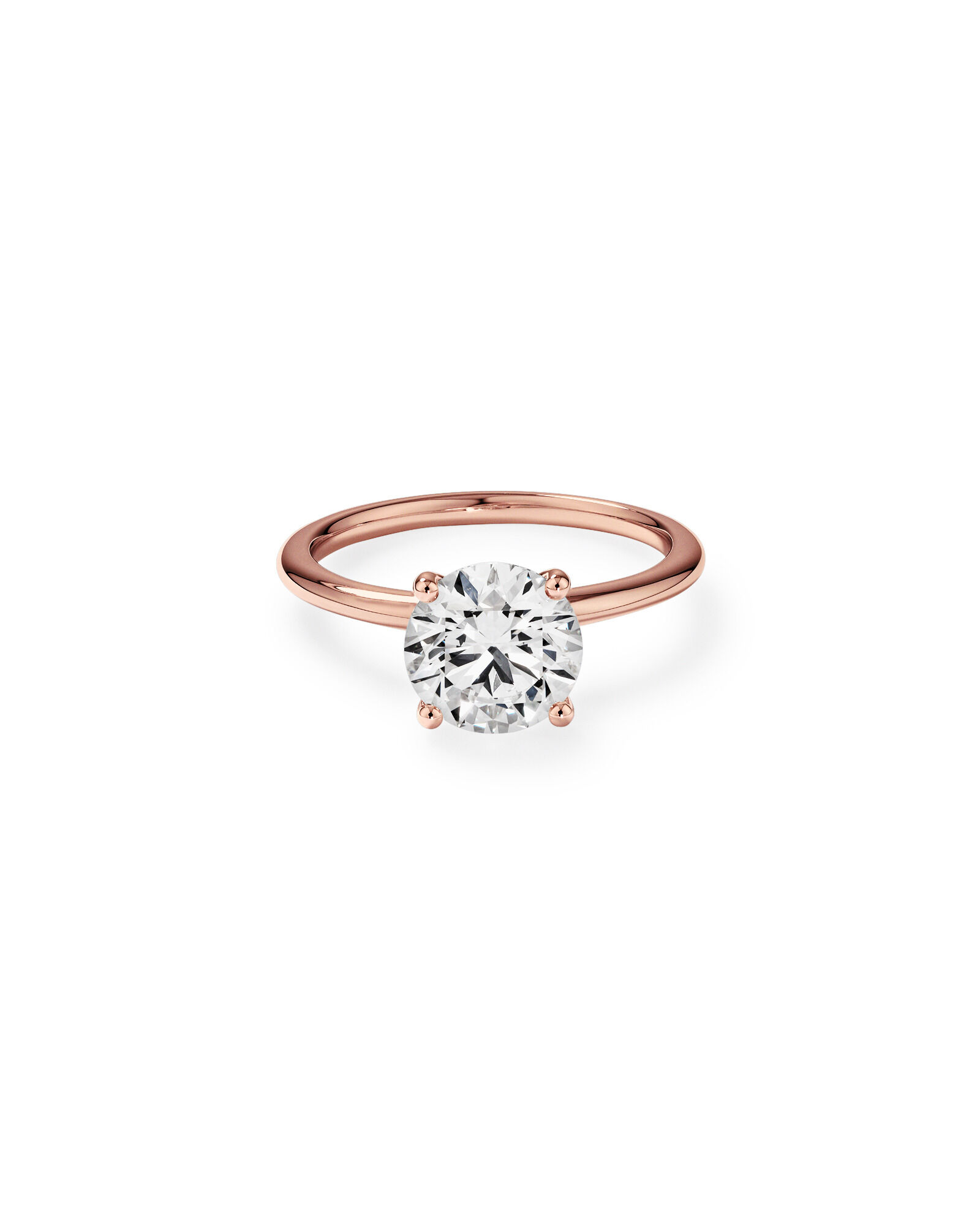 2 Carat TW Round Brilliant Laboratory-Grown Diamond Solitaire Engagement Ring in 14kt Rose Gold