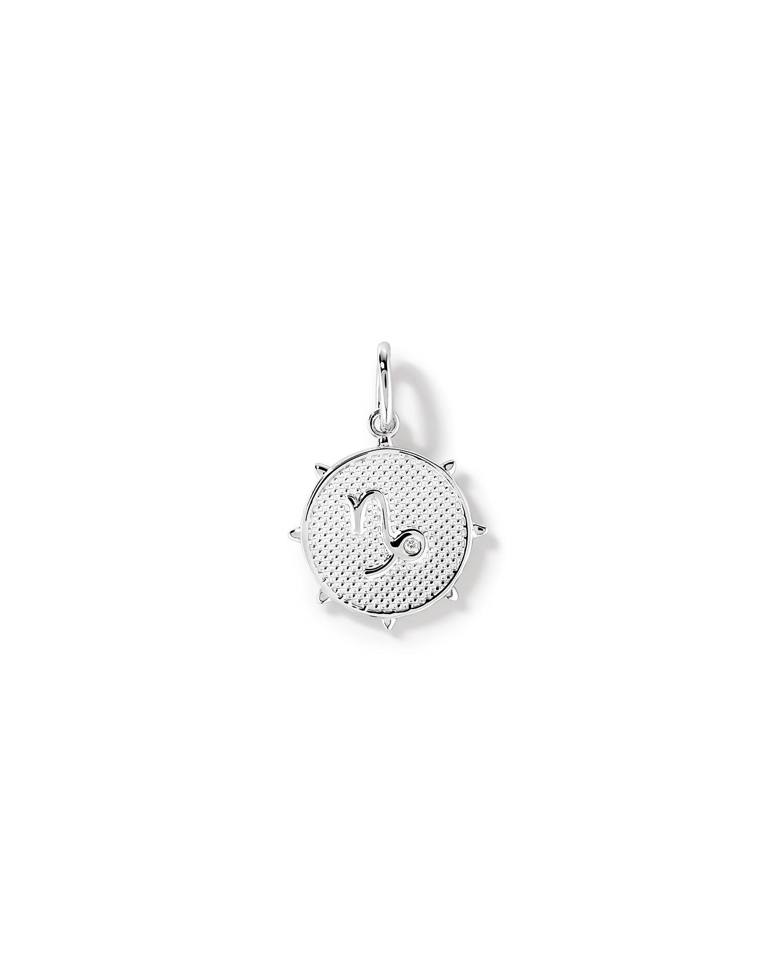 Diamond Accent Capricorn Zodiac Pendant in Sterling Silver
