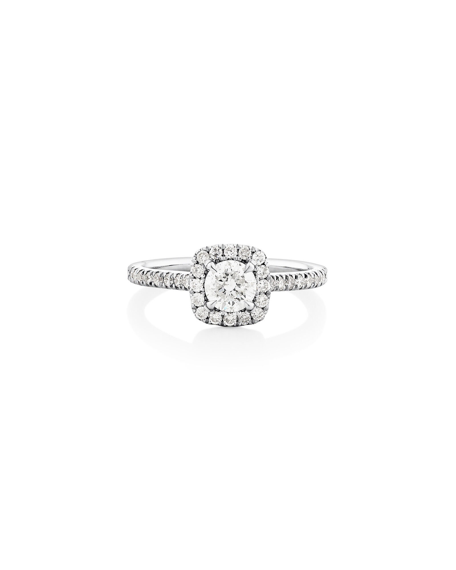 Engagement Ring with 0.95 Carat TW Of Diamonds In 14kt White Gold