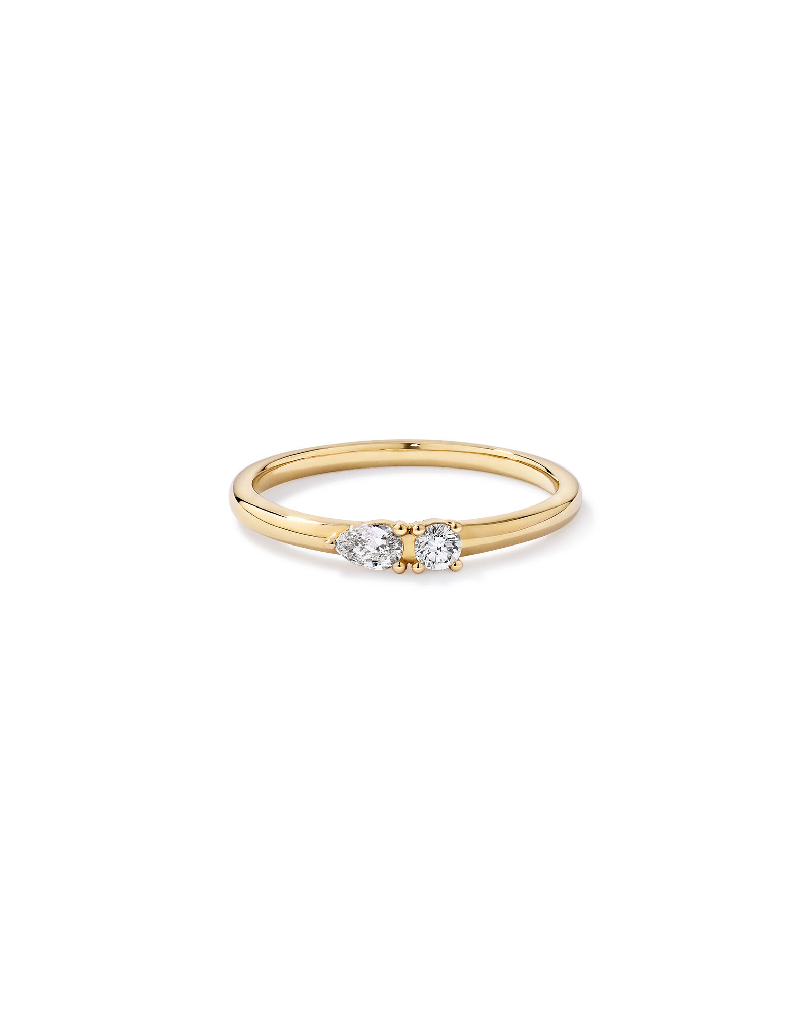 Bague empileuse en diamant TW cultiv&eacute;e en laboratoire de 0,15 carat en or jaune 10 carats