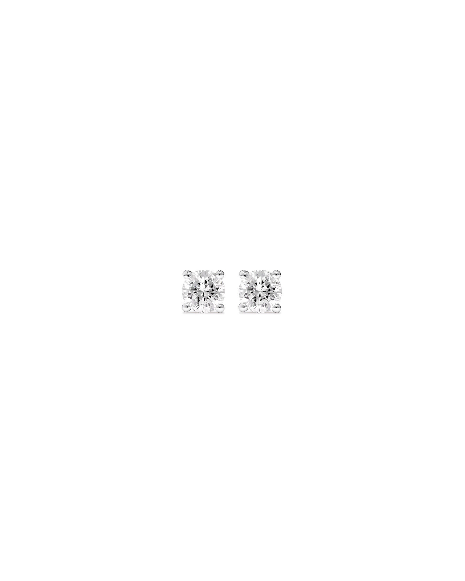 Certified 0.25 Carat TW Diamond Solitaire Stud Earrings in 18kt White Gold