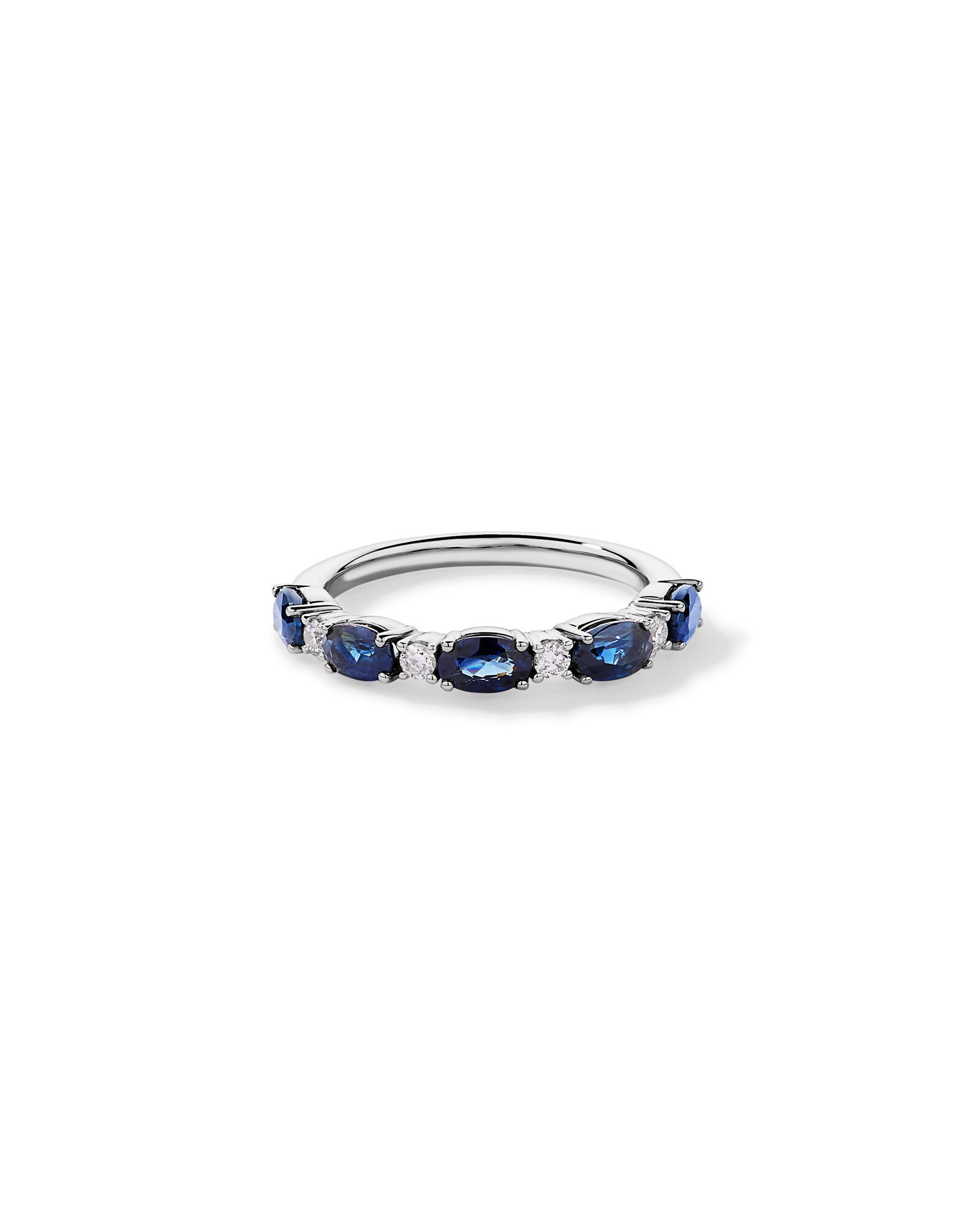 Bague alternative en diamant TW en saphir australien et 0,12 carat en or blanc 10 carats