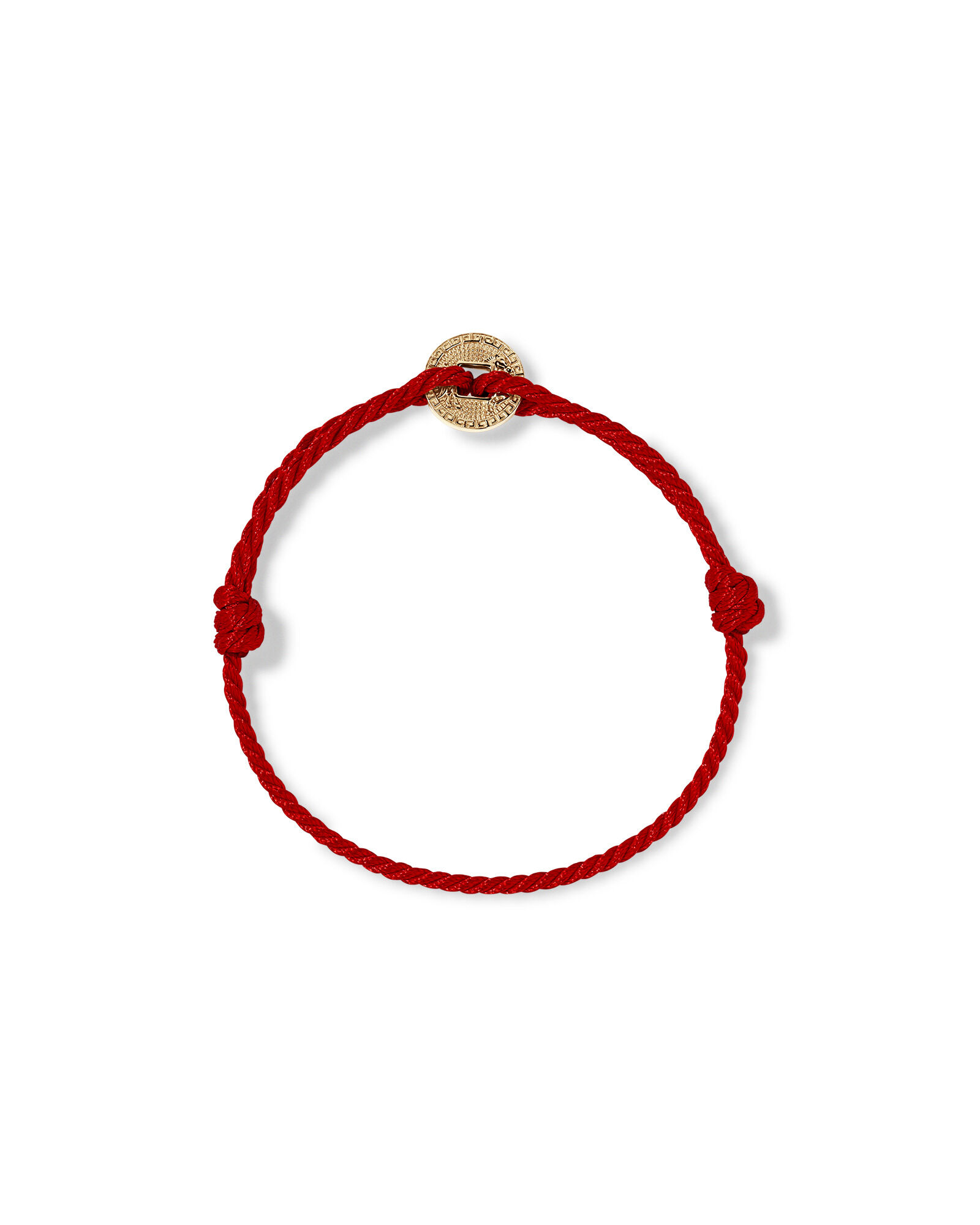 Year of the Horse Coin Bracelet with Red Cord in 10kt Yellow Gold