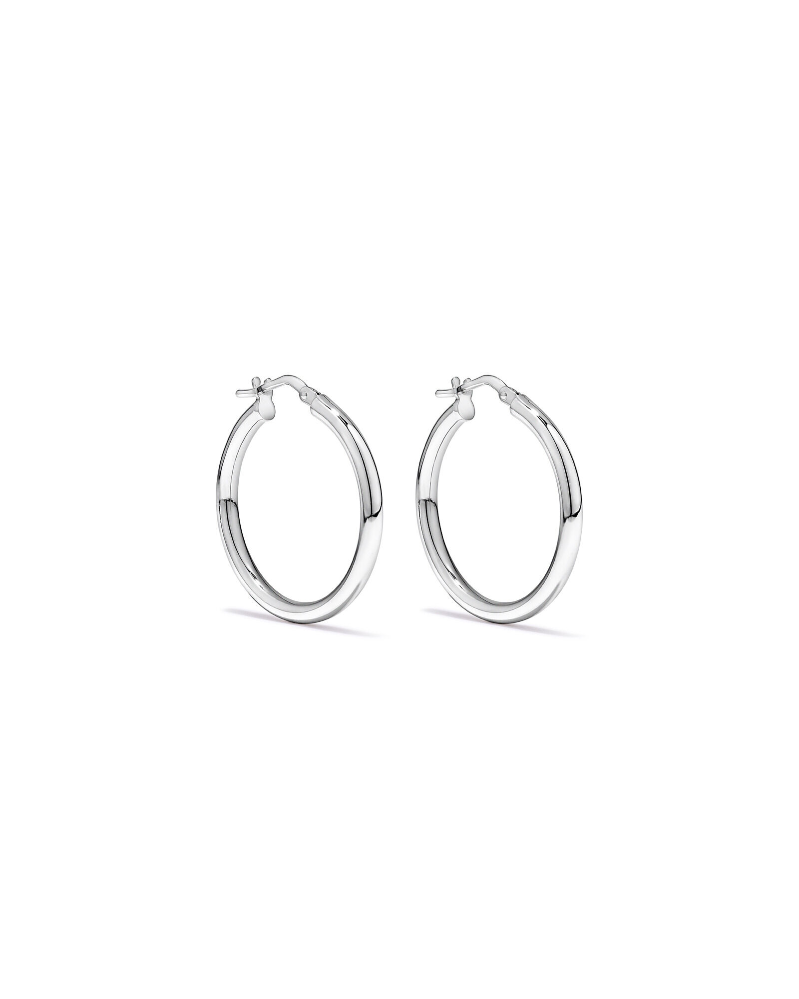 Boucles d&rsquo;oreilles rondes &agrave; cercle de 20 mm en argent sterling