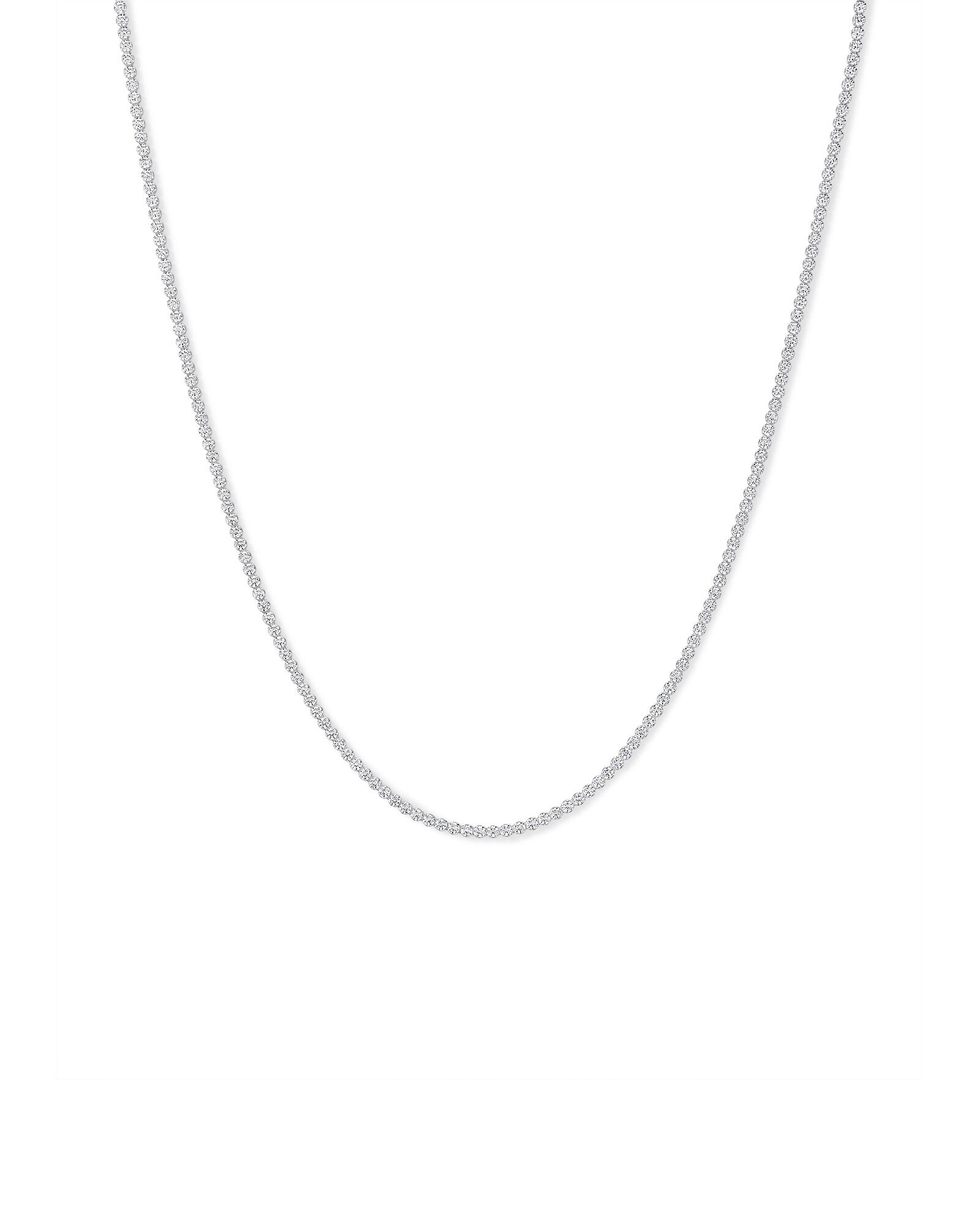 Mini Tennis Necklace with Cubic Zirconia in Sterling Silver