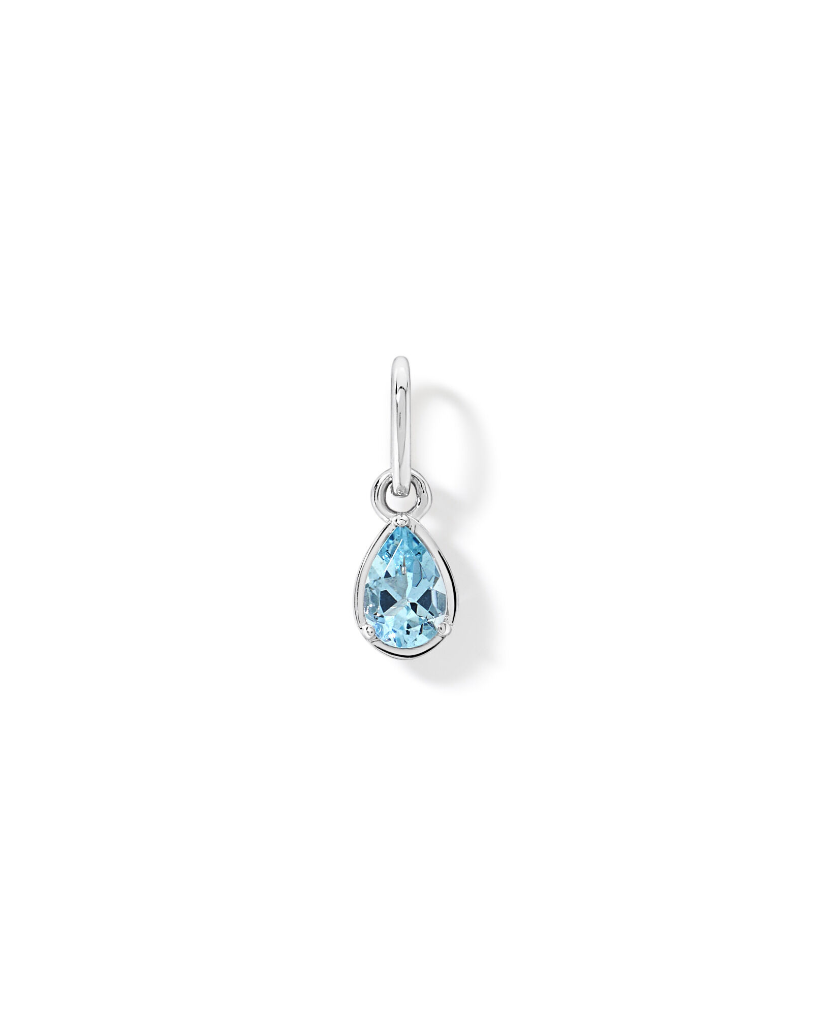 Pendentif aigue-marine taille poire en argent sterling