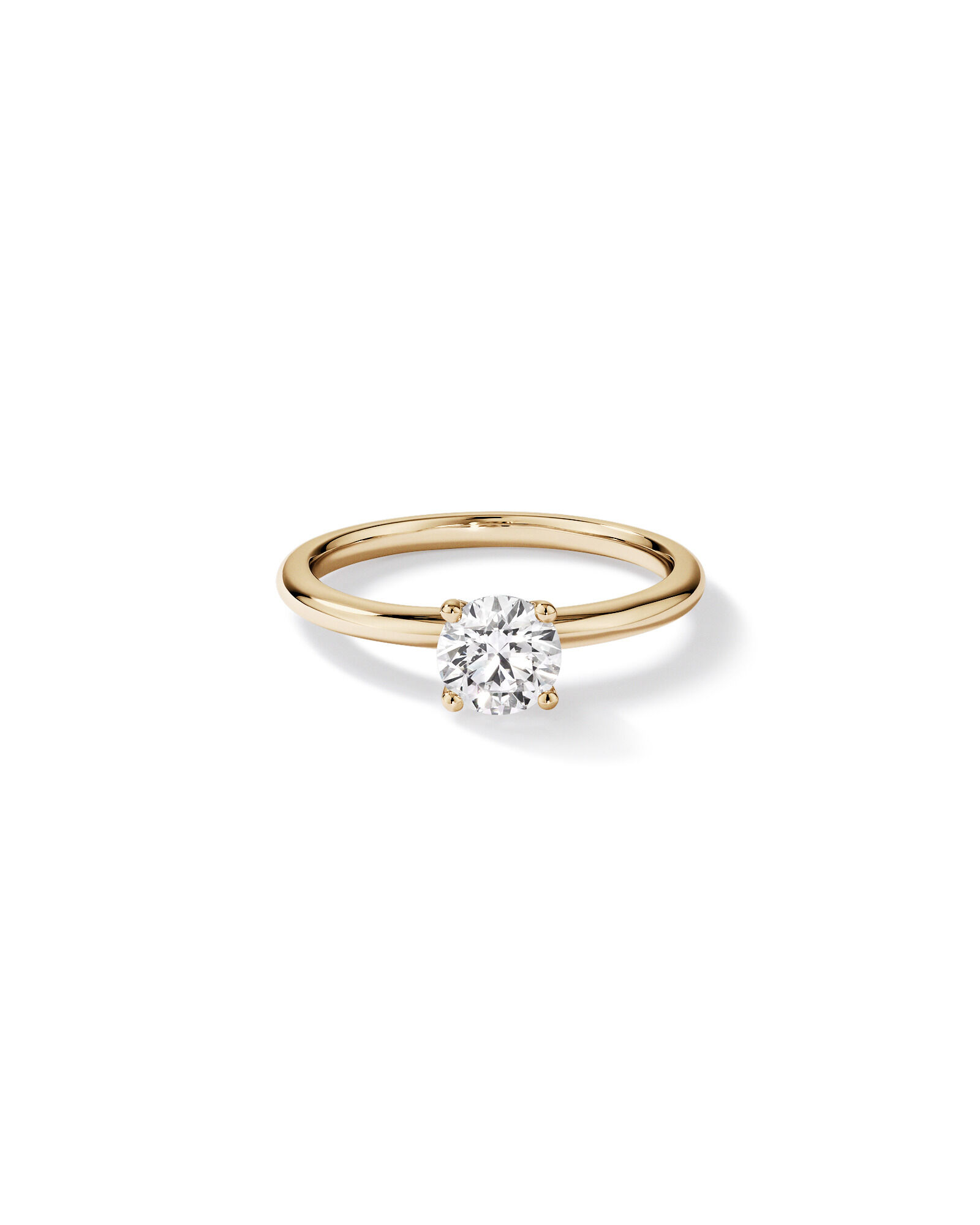 0.70 Carat TW Round Brilliant Laboratory-Grown Diamond Solitaire Engagement Ring in 14kt Yellow Gold