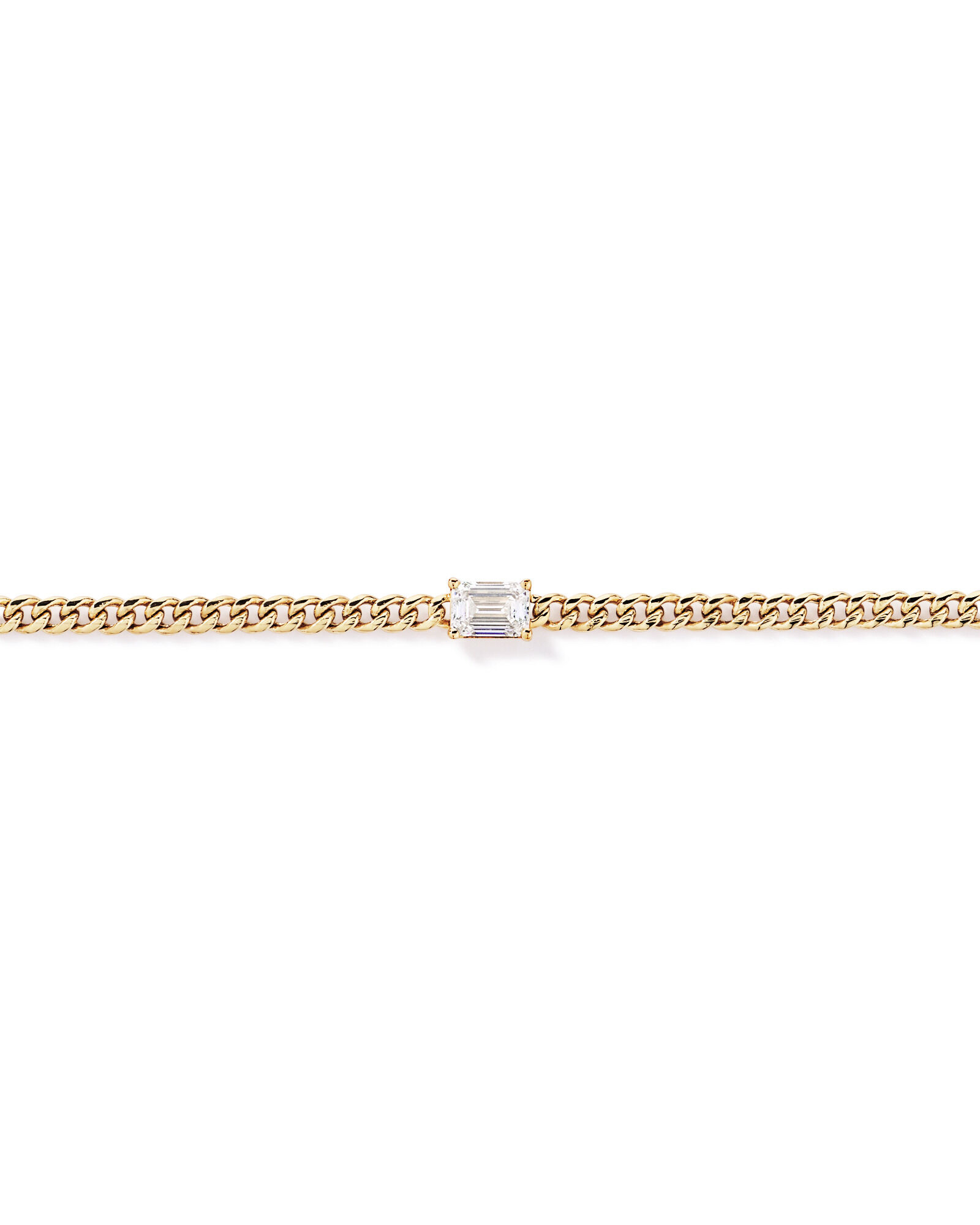 Bracelet en diamant 1,00 carat TW taill&eacute; en &eacute;meraude cultiv&eacute; en laboratoire en or jaune 10 carats
