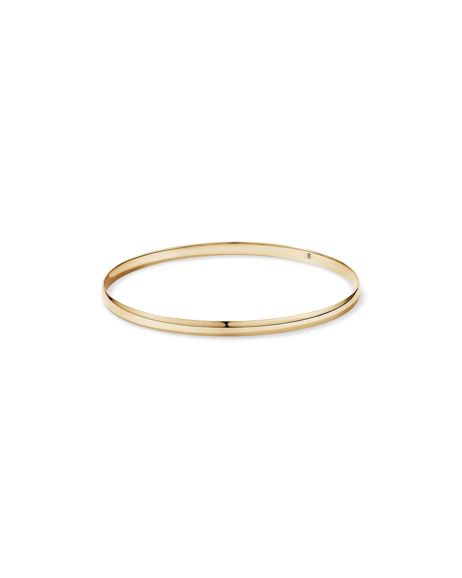 65mm (2.5") 3.5mm&ndash;4mm Round Bangle in 10kt Yellow Gold
