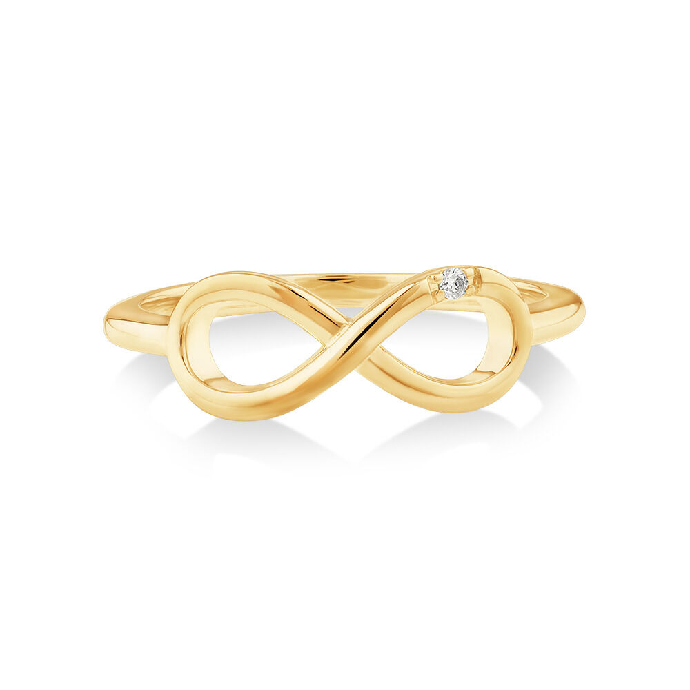 Diamond Accent Infinity Ring in 10kt Yellow Gold
