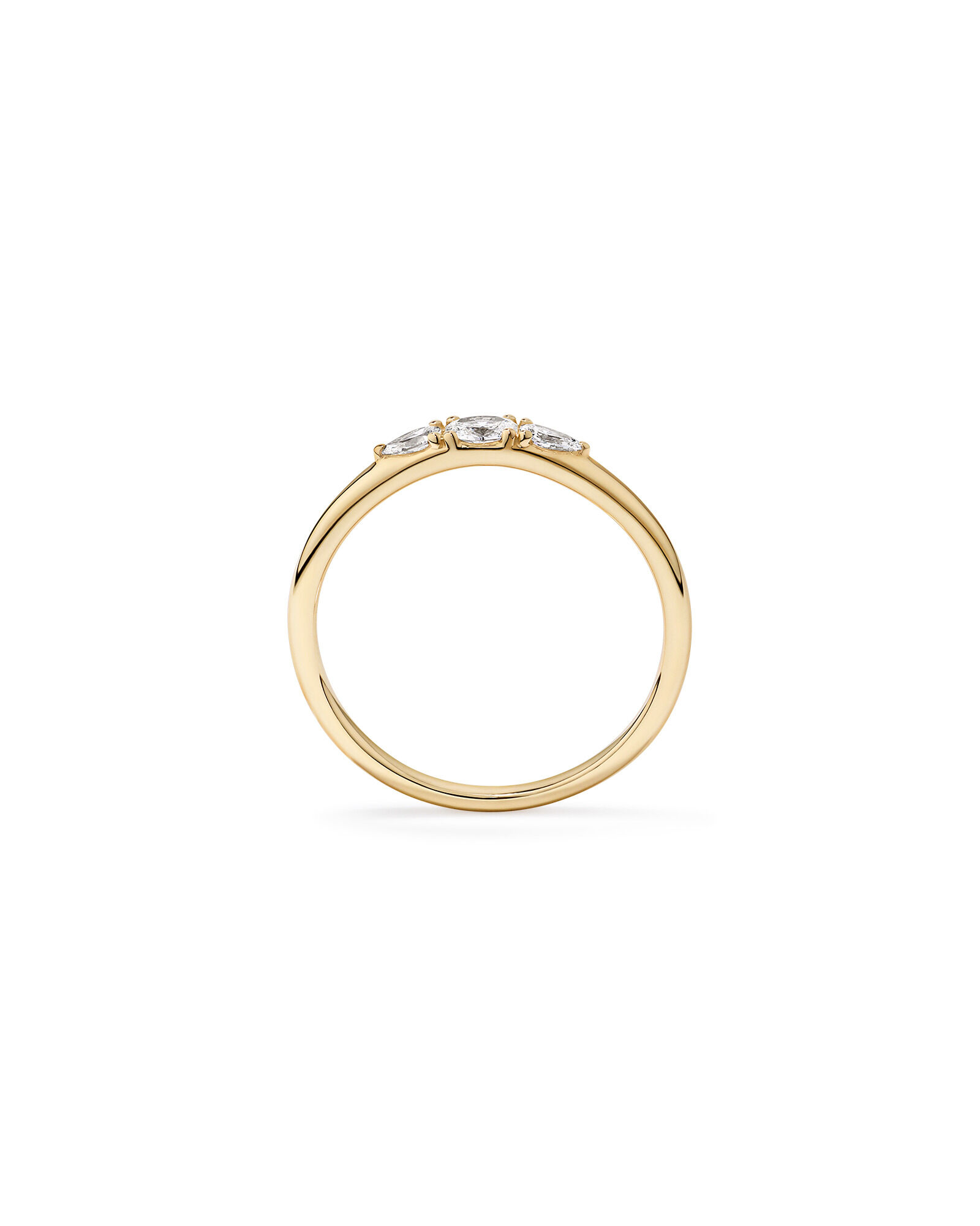 Bague empileuse en diamant TW cultiv&eacute;e en laboratoire de 0,18 carat en or jaune 10 carats