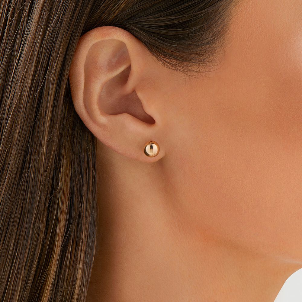 7mm Ball Stud Earrings in 10kt Rose Gold