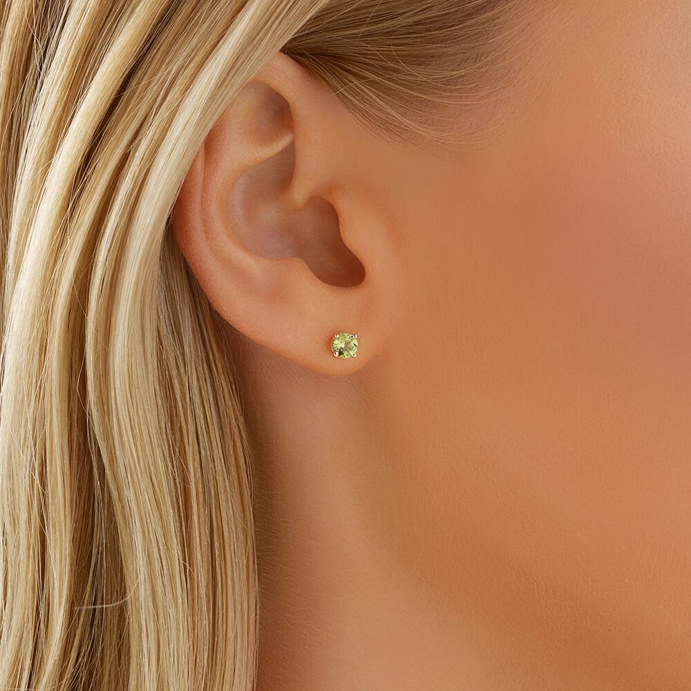 Stud Earrings with Peridot in 10kt Yellow Gold