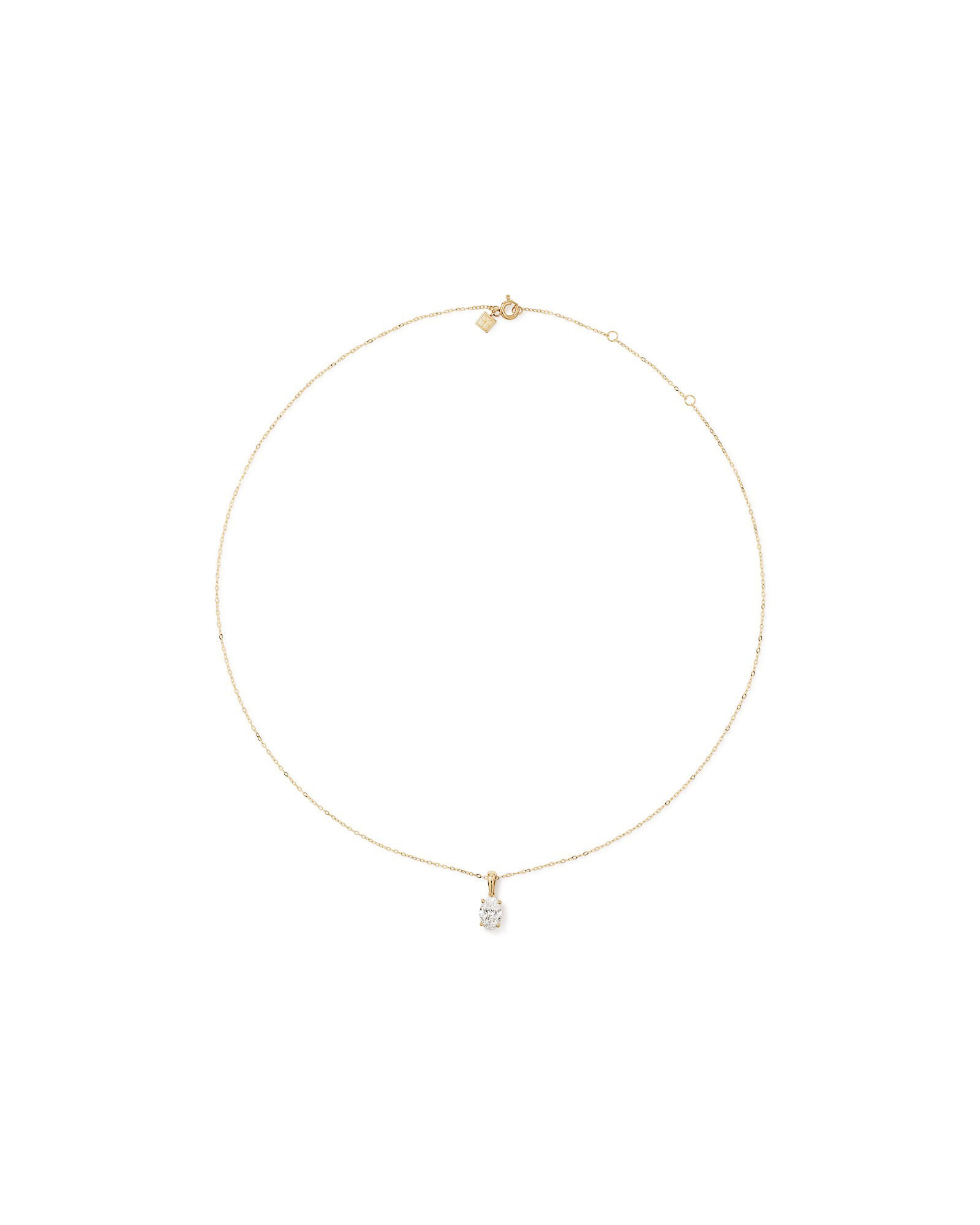 1.00 Carat TW Oval Cut Laboratory-Grown Diamond Solitaire Pendant  in 10kt Yellow Gold
